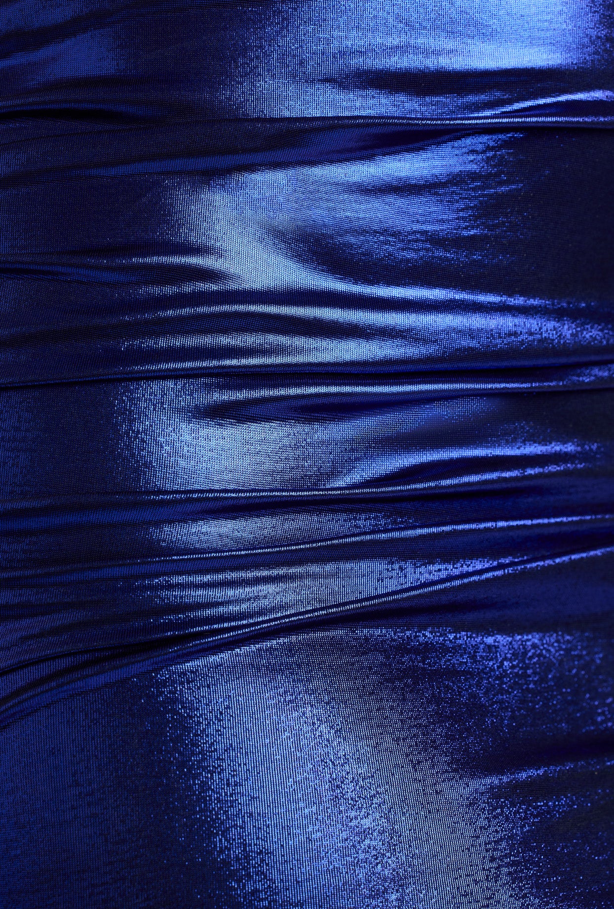 Cut Out Metallic Jersey Mini Dress in Electric Blue - Image 4