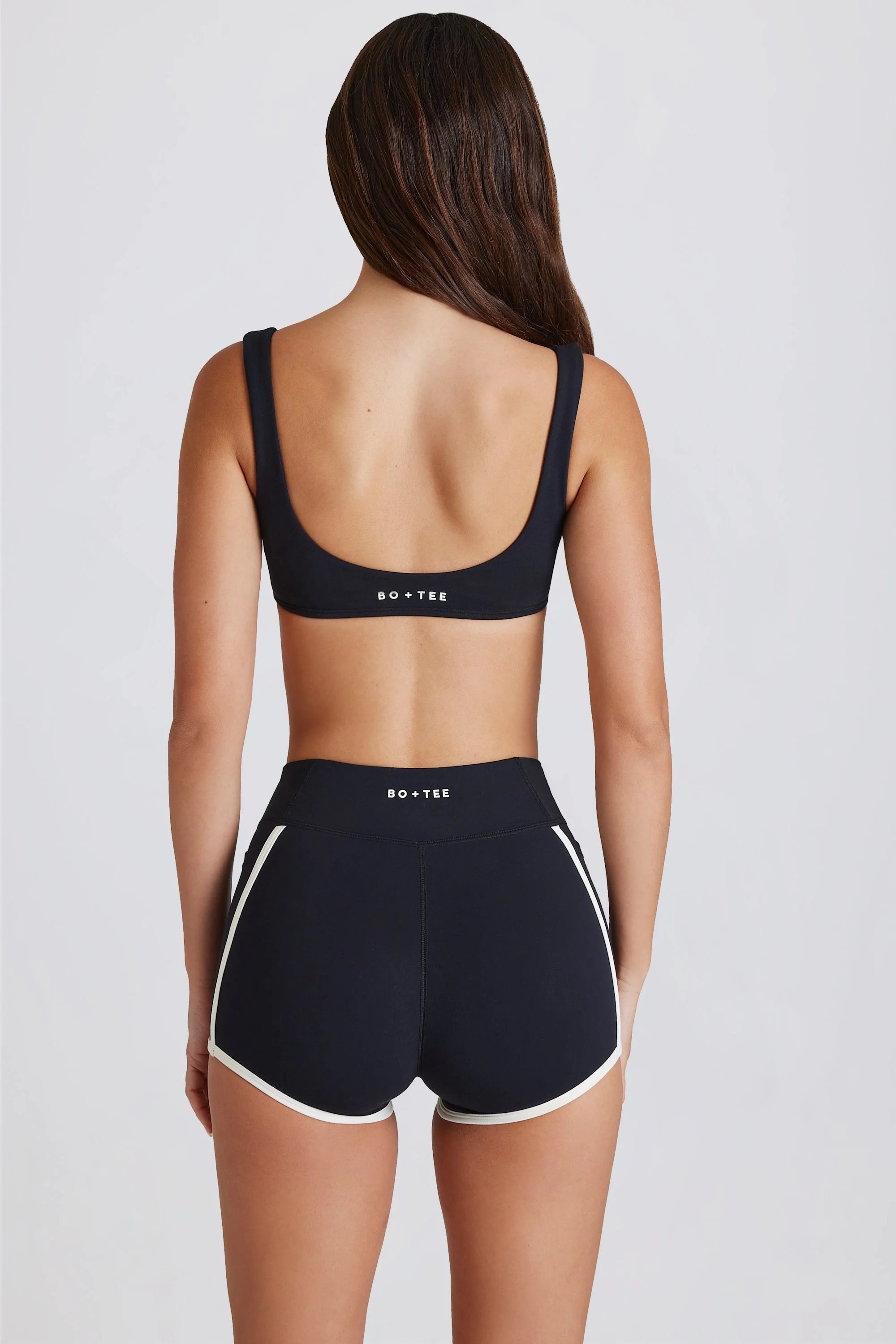 Soft Active Contrast Mini Shorts in Black - Image 3