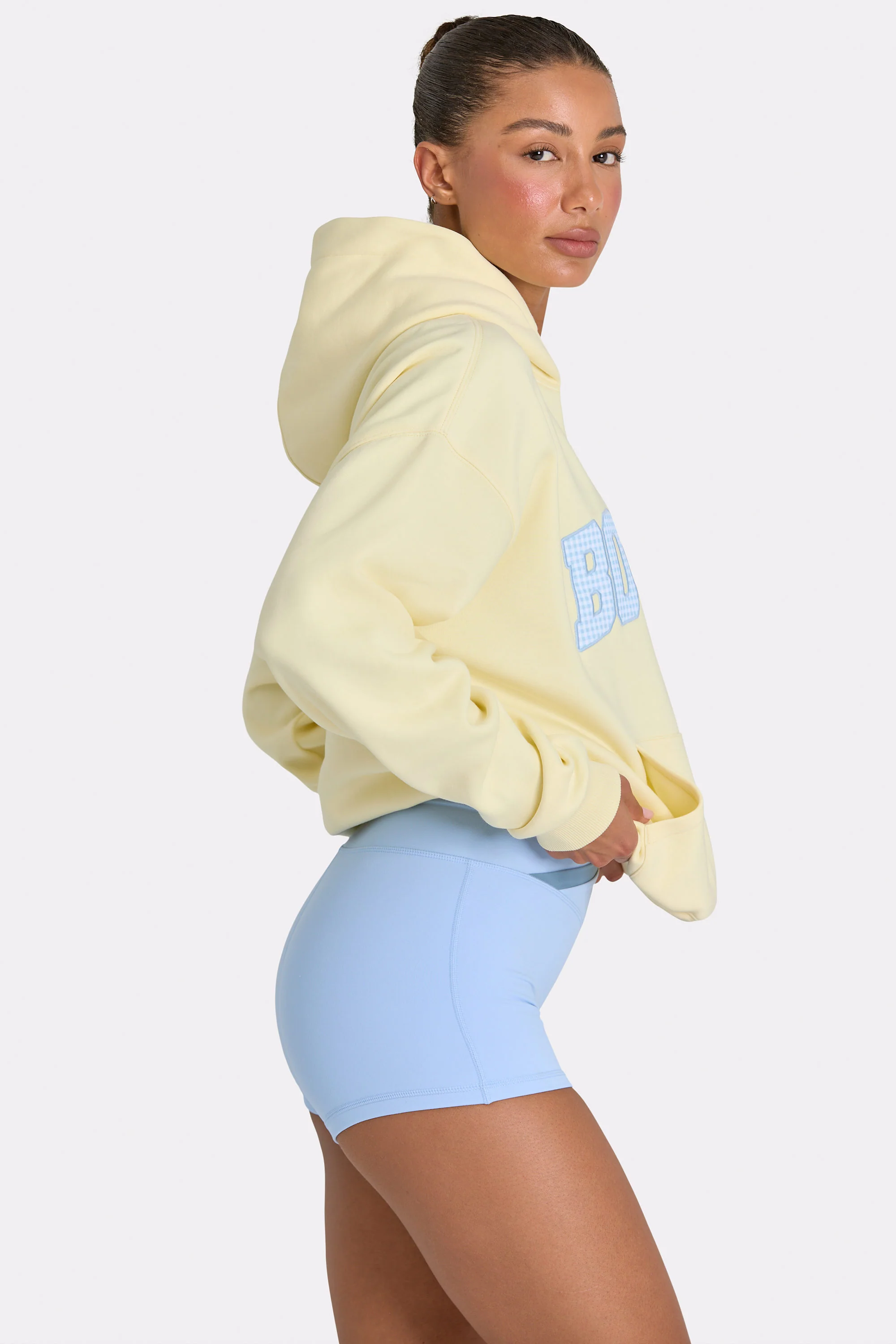 Oversized Applique Hoodie in Lemon - Image 3