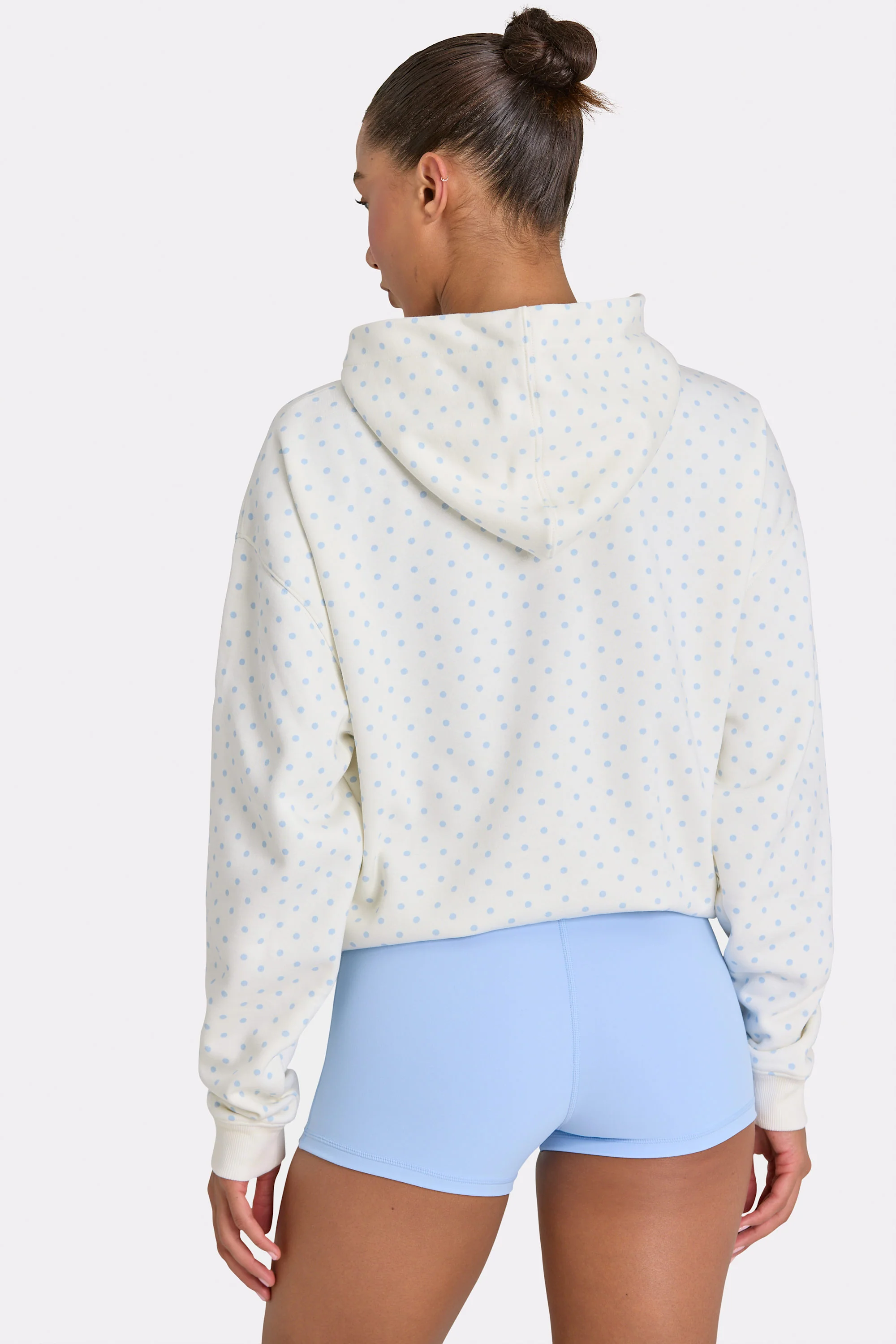 Oversized Applique Hoodie in Coconut Polka Dot - Image 2