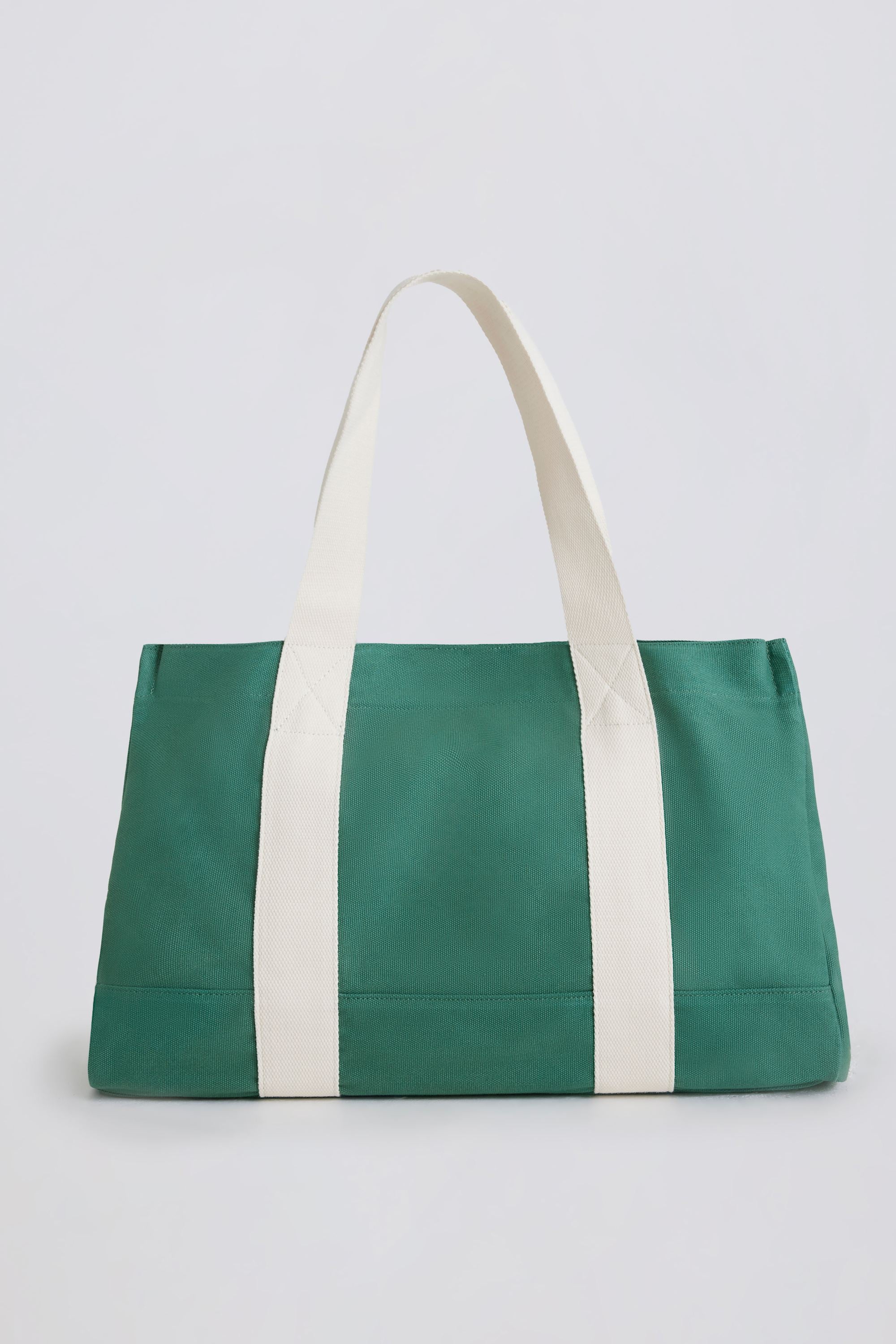 Oversized Canvas Tote Bag in Green - Image 2