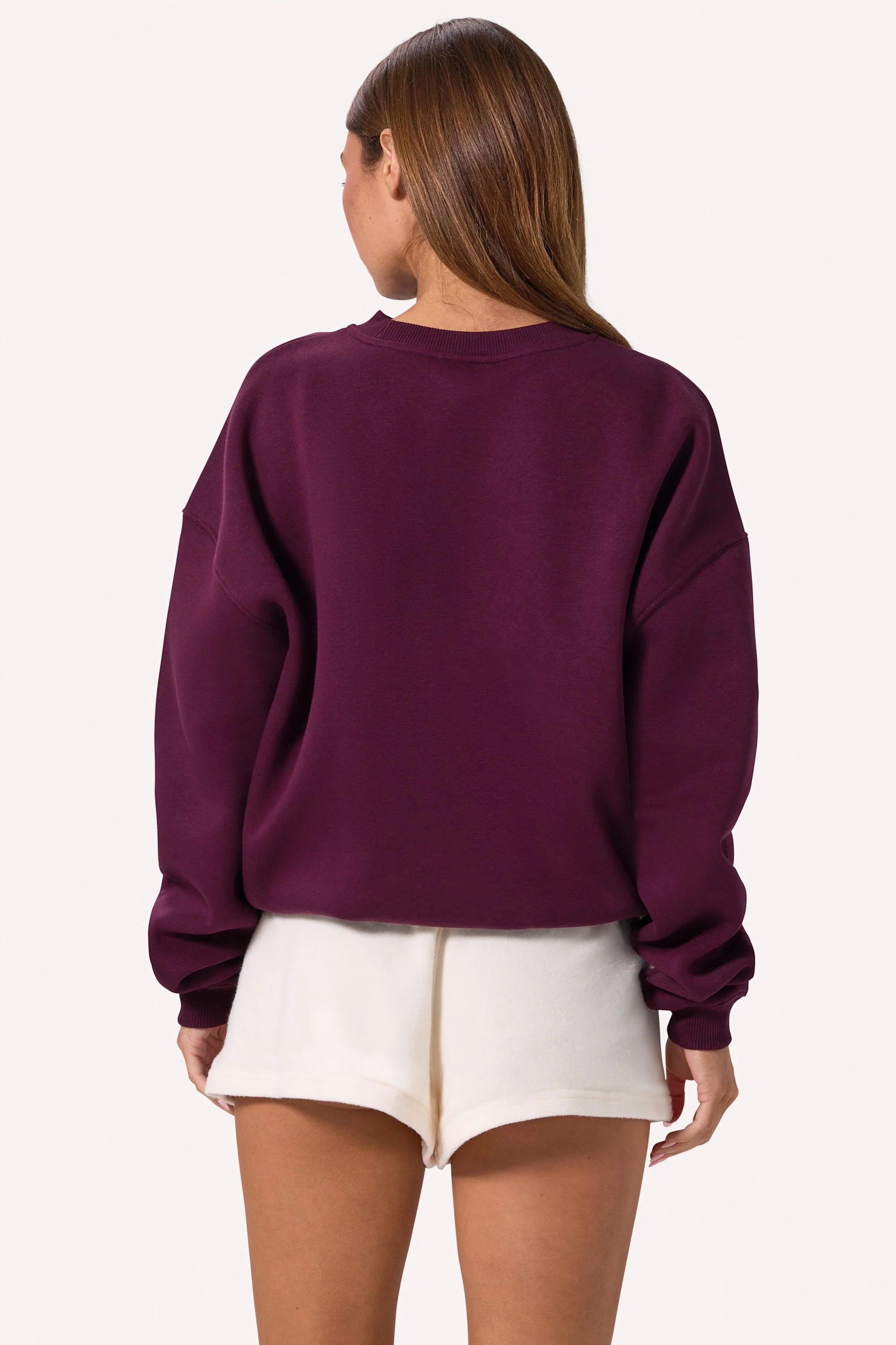 Oversized Crew-Neck Jumper in Burgundy - Image 2