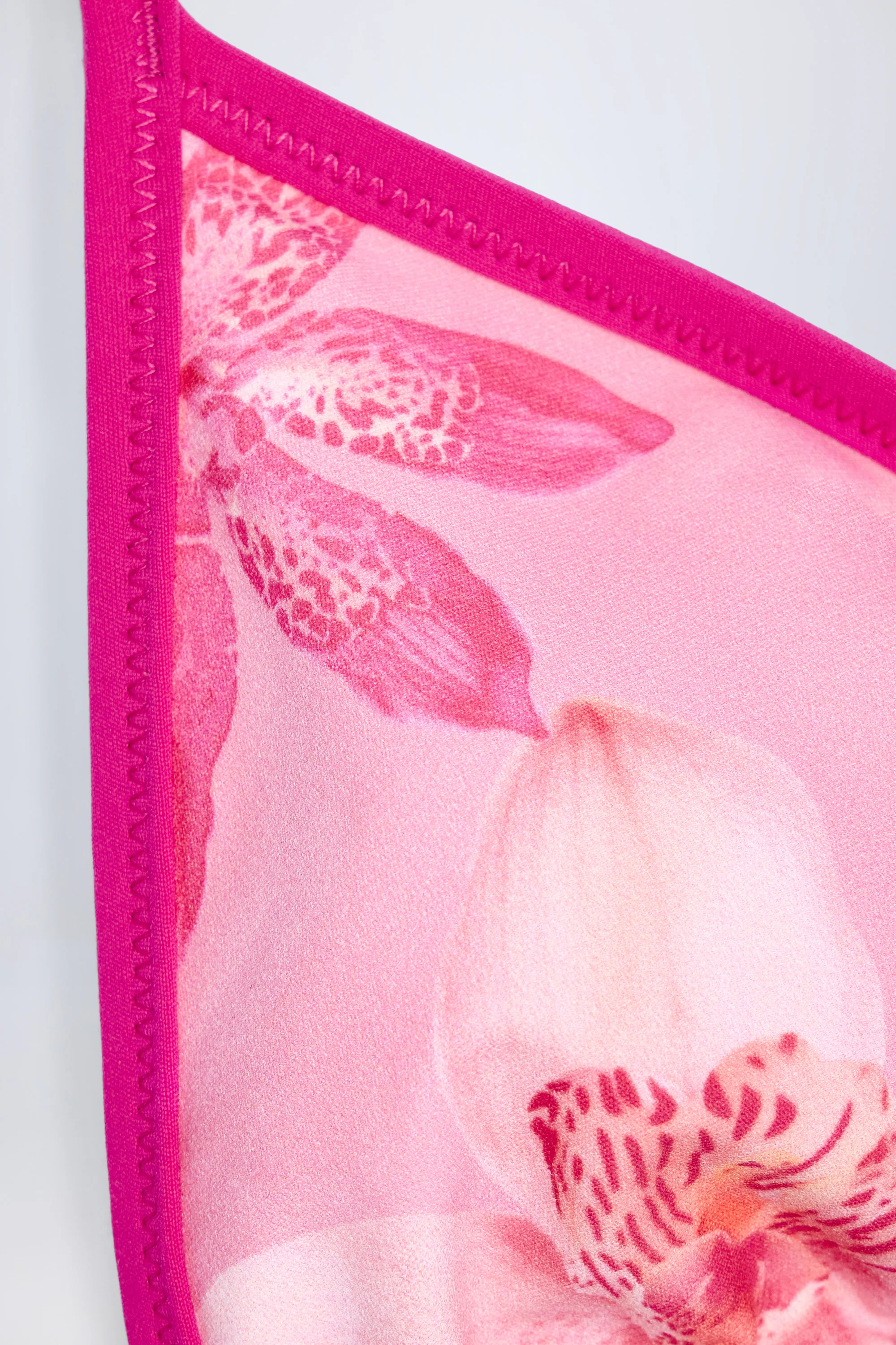Triangle Bikini Top in Pink Orchid Print - Image 6