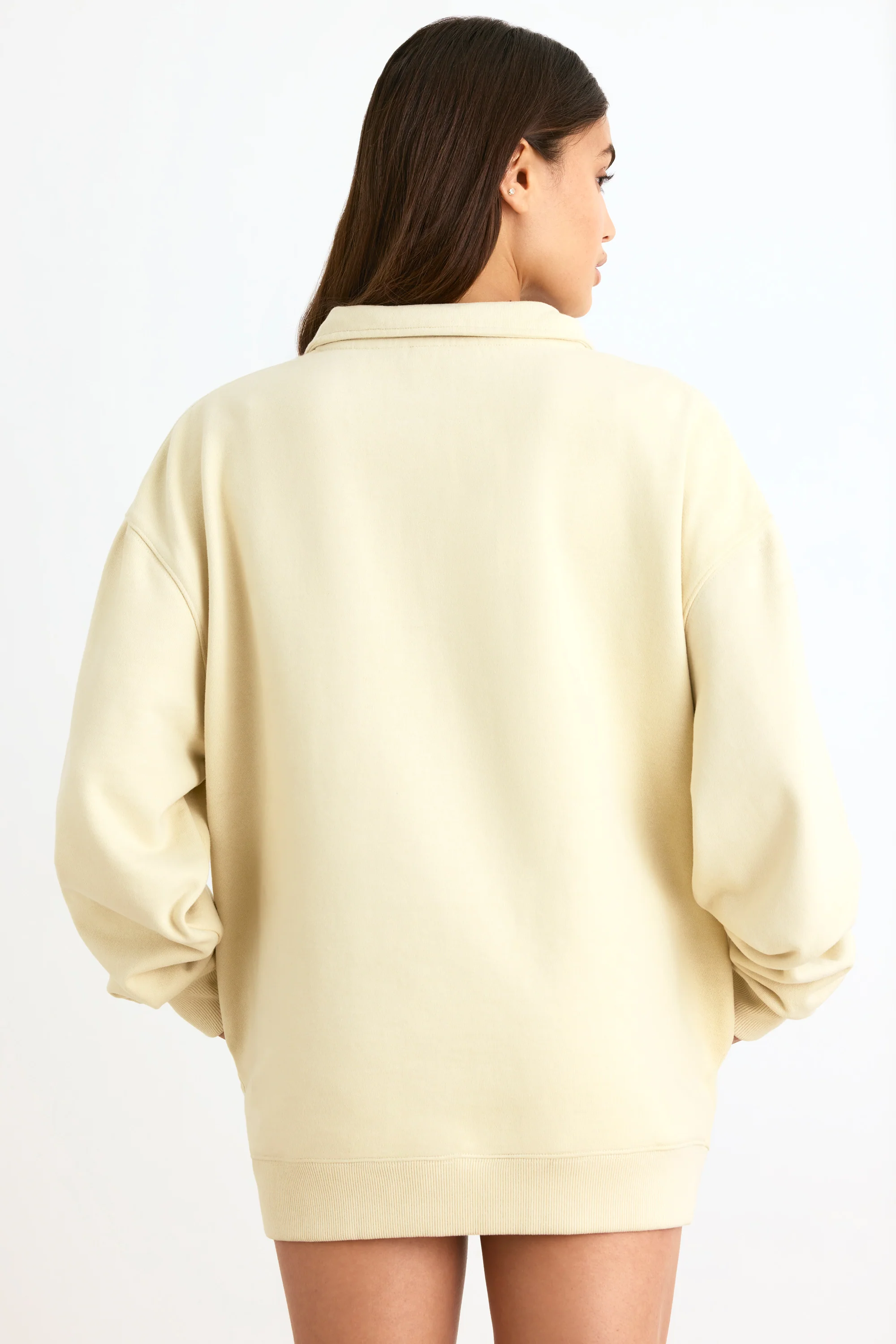 Quarter-Zip Sweatshirt in Bone - Image 2