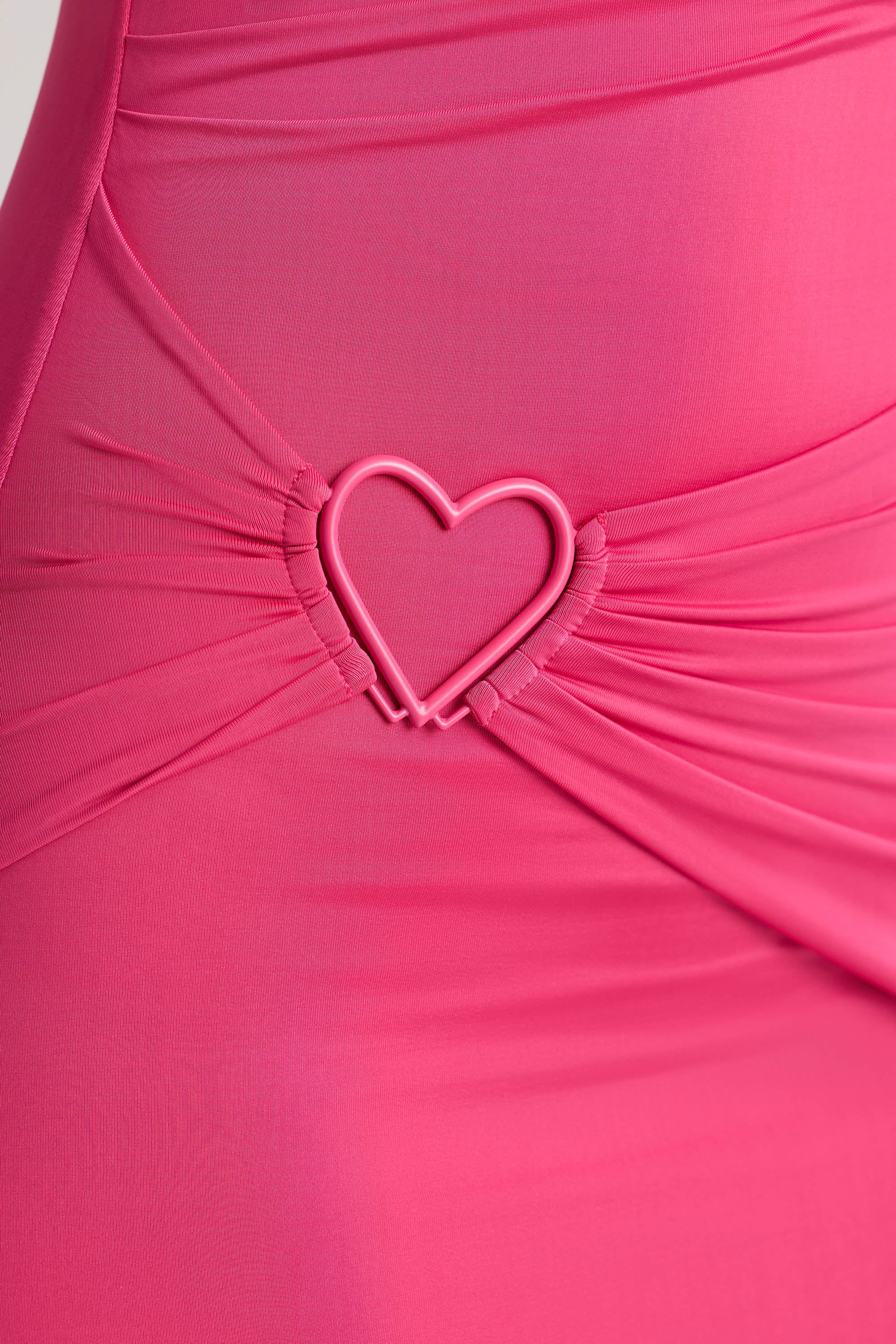 Multiwear Cowl Neck Wrap Over Evening Gown in Magenta - Image 4