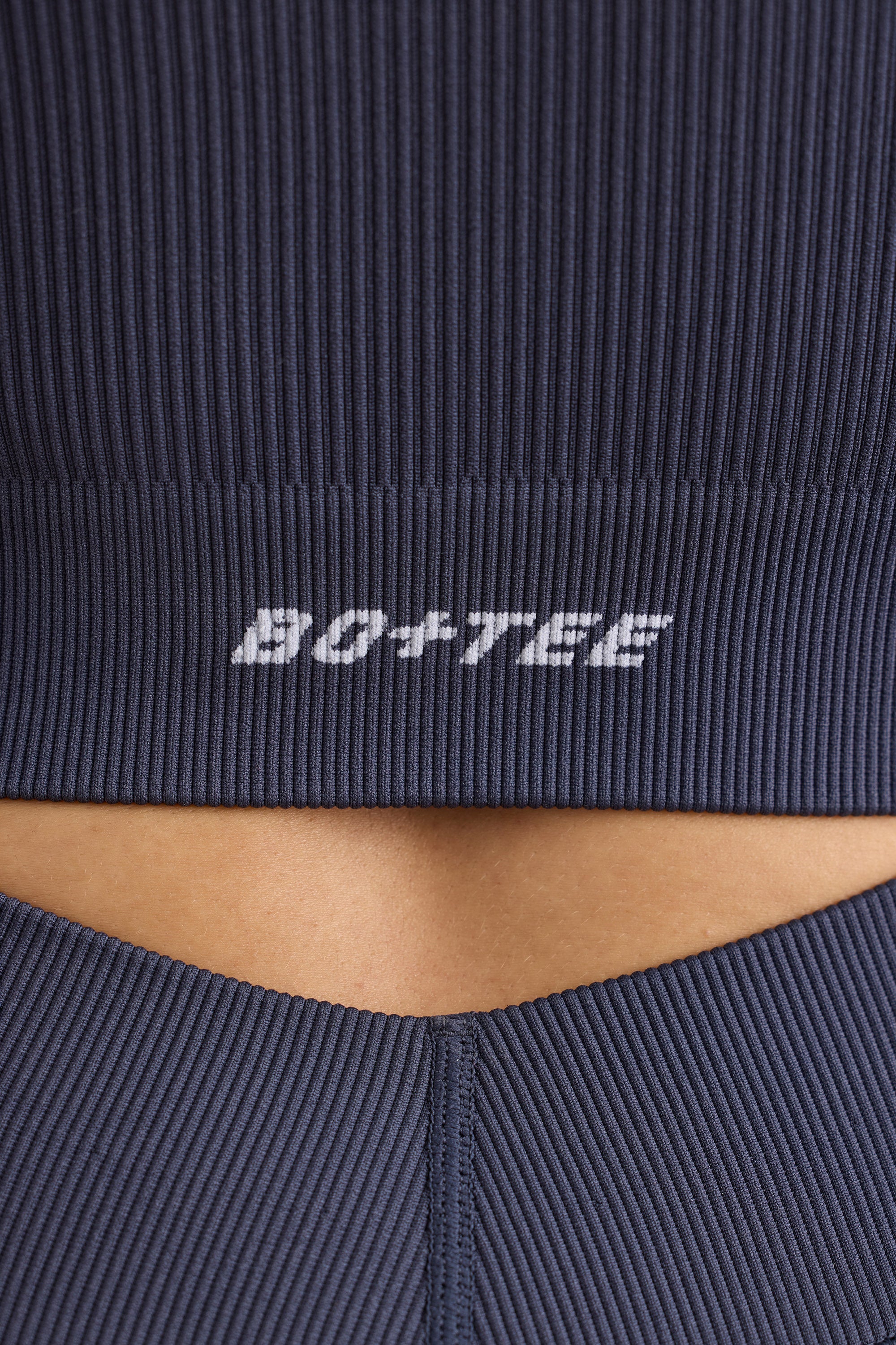 FlexiRib Zip-Up Cropped Jacket in Indigo Slate - Image 4