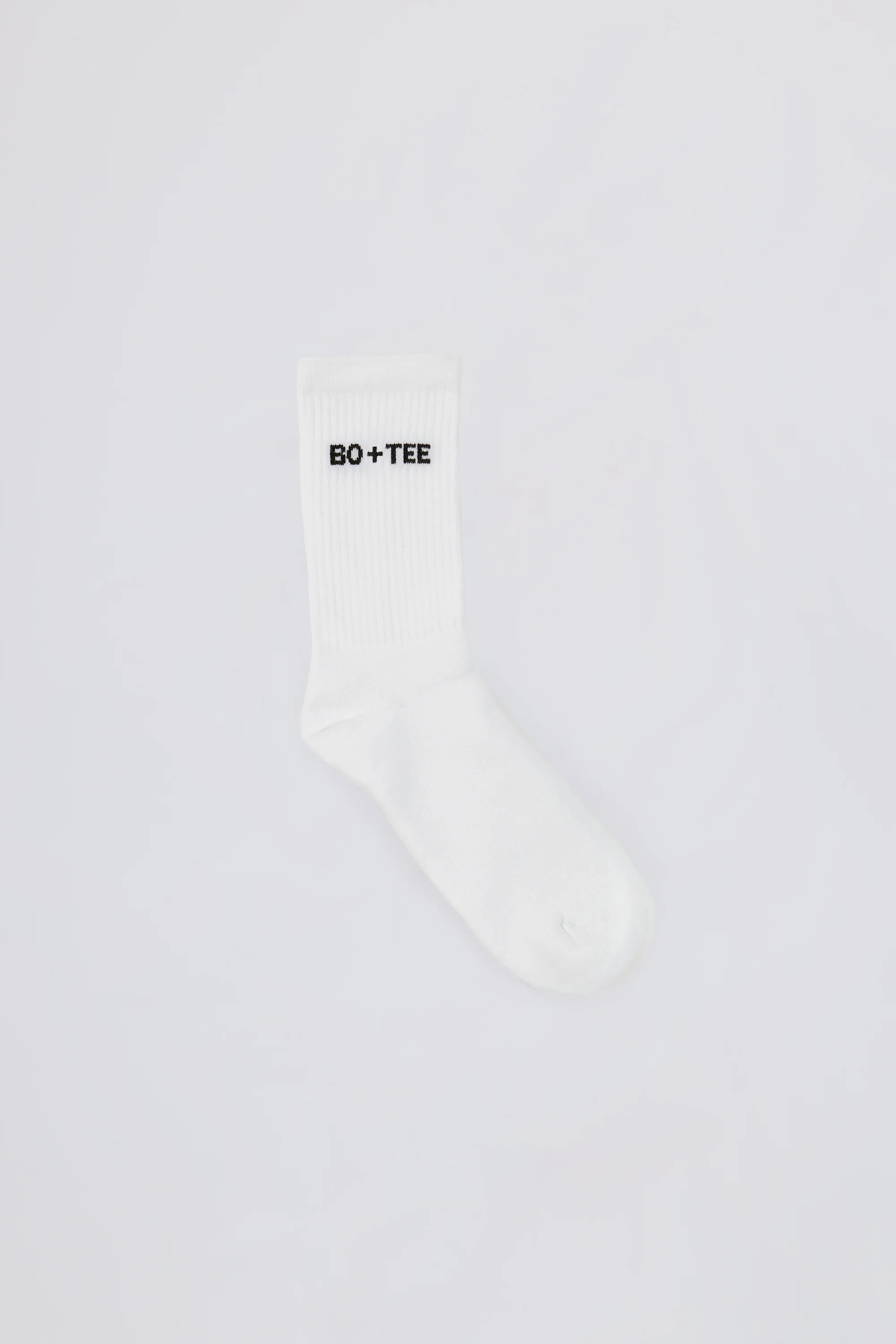 Ribbed Half-Crew Socks in White - Image 2