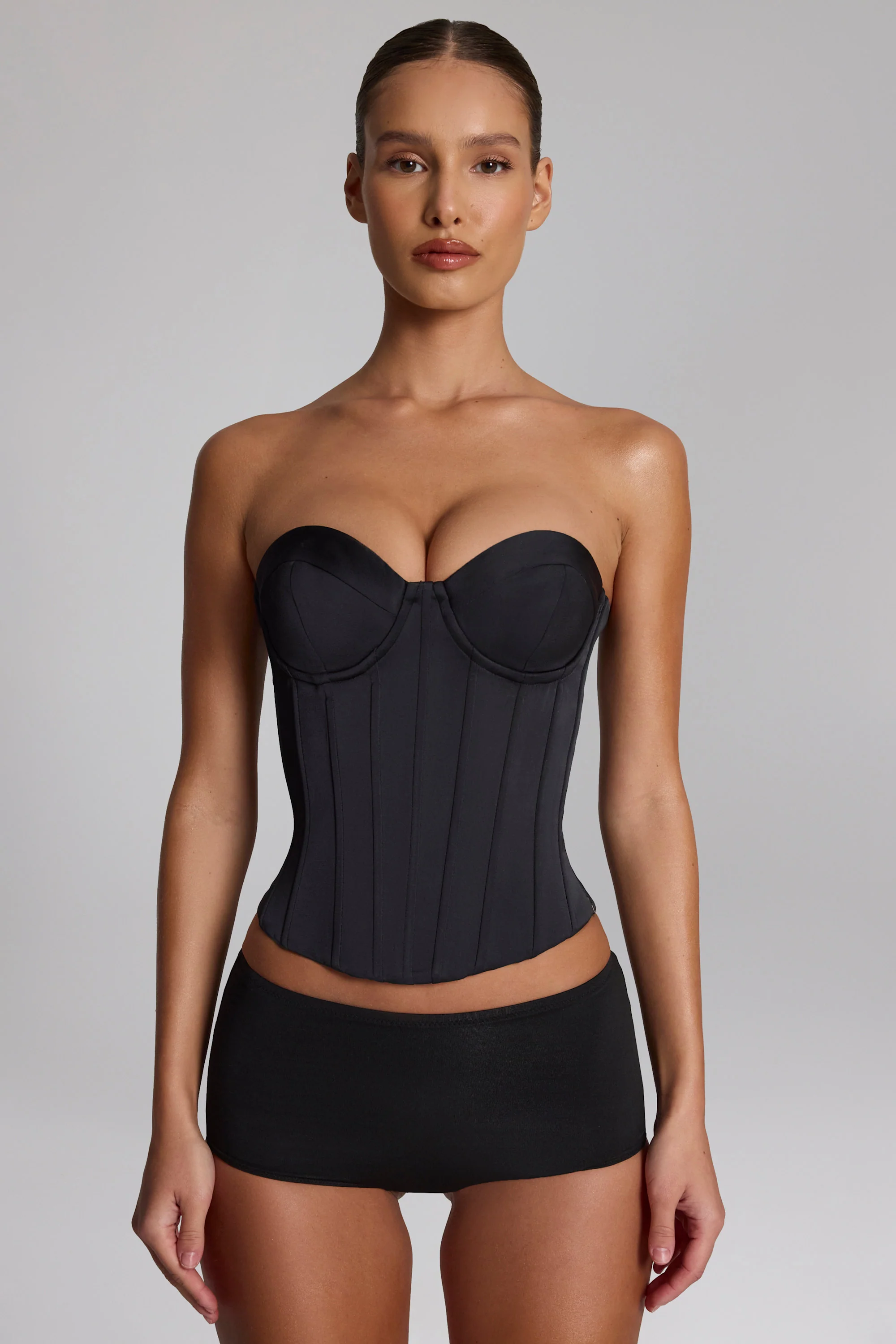 Slinky Jersey Low-Rise Hot Pants in Black - Image 4
