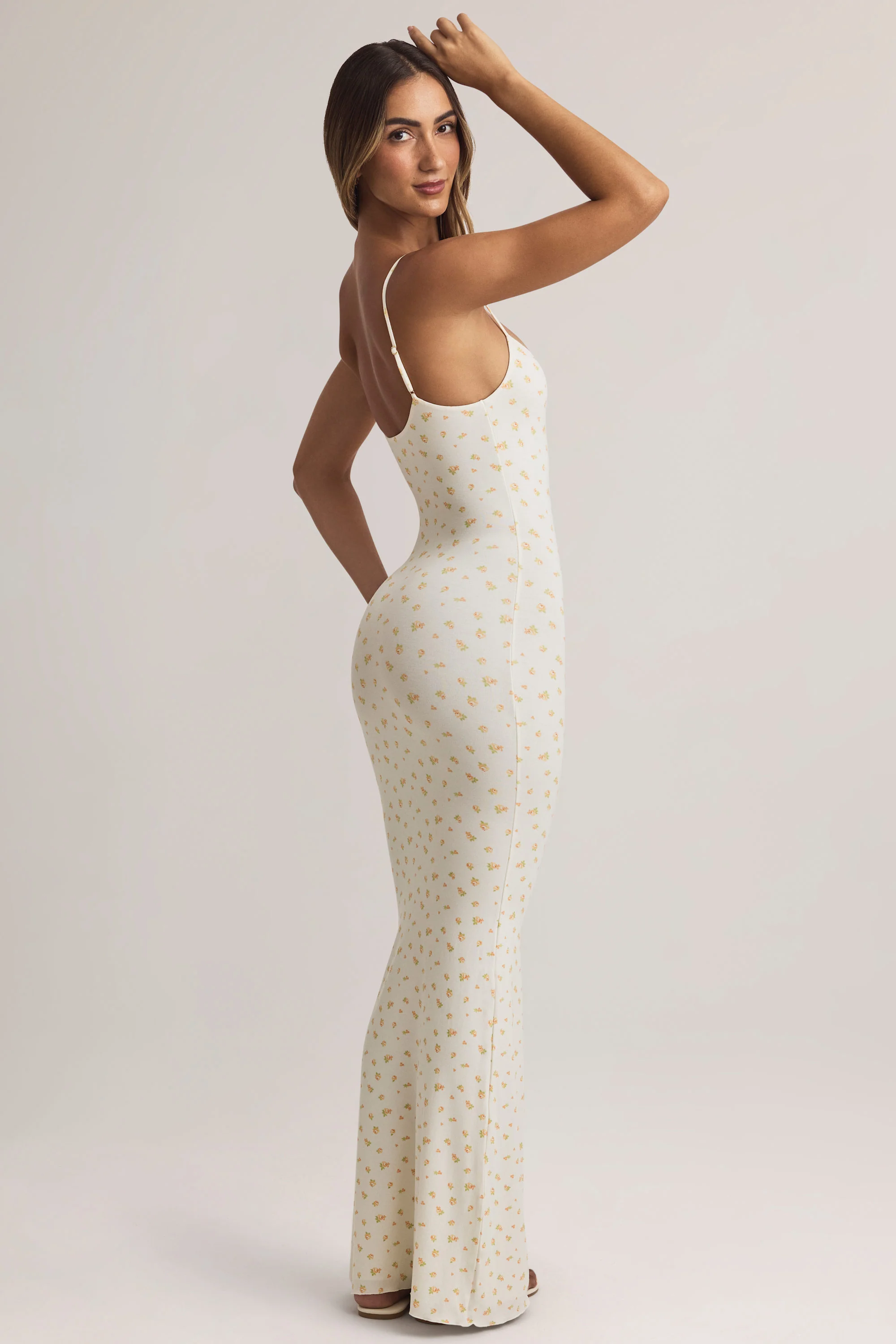Modal Scoop-Neck Strappy Maxi Dress in Floral Print - Image 2