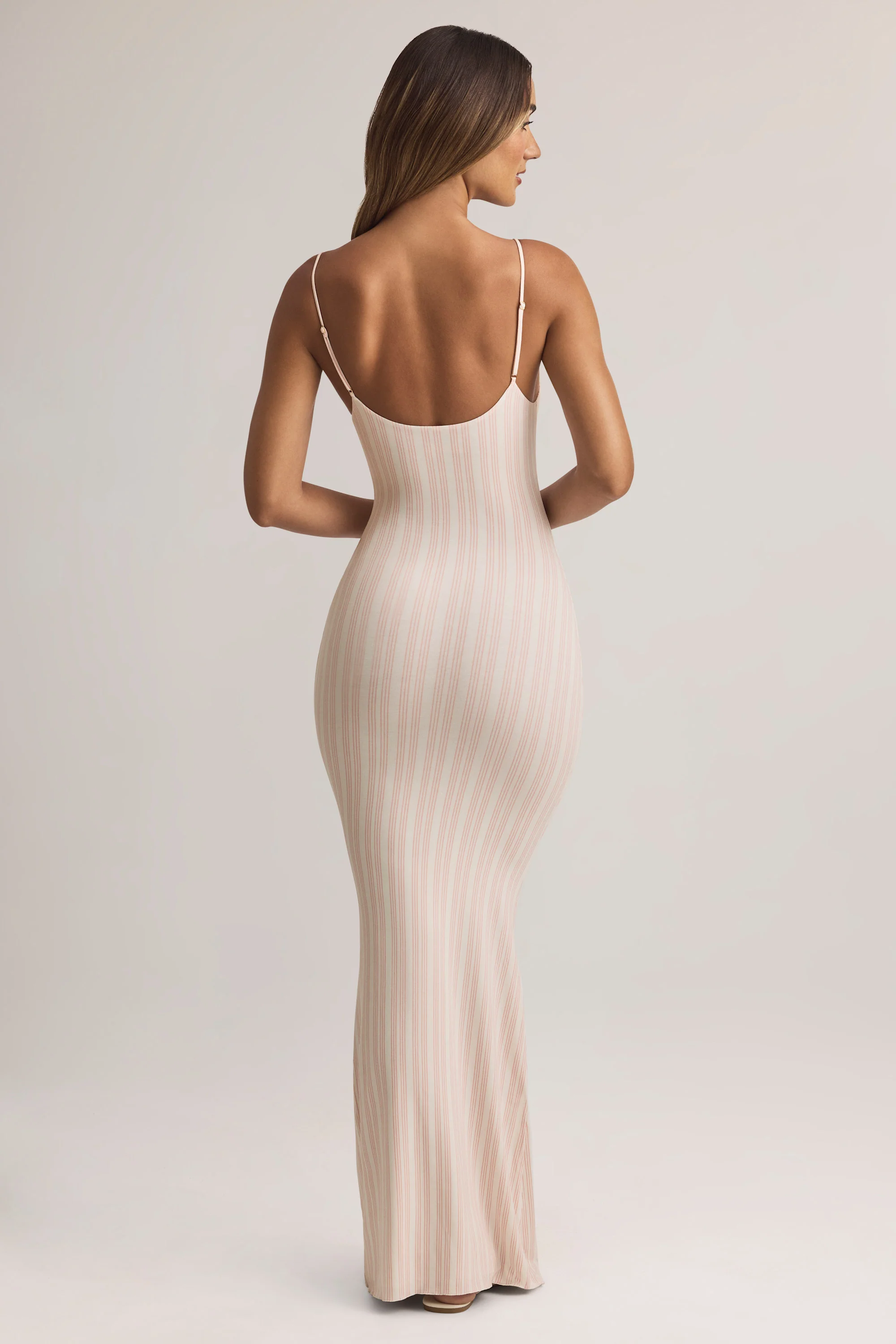 Modal Scoop-Neck Strappy Maxi Dress in Stripe Print - Image 5