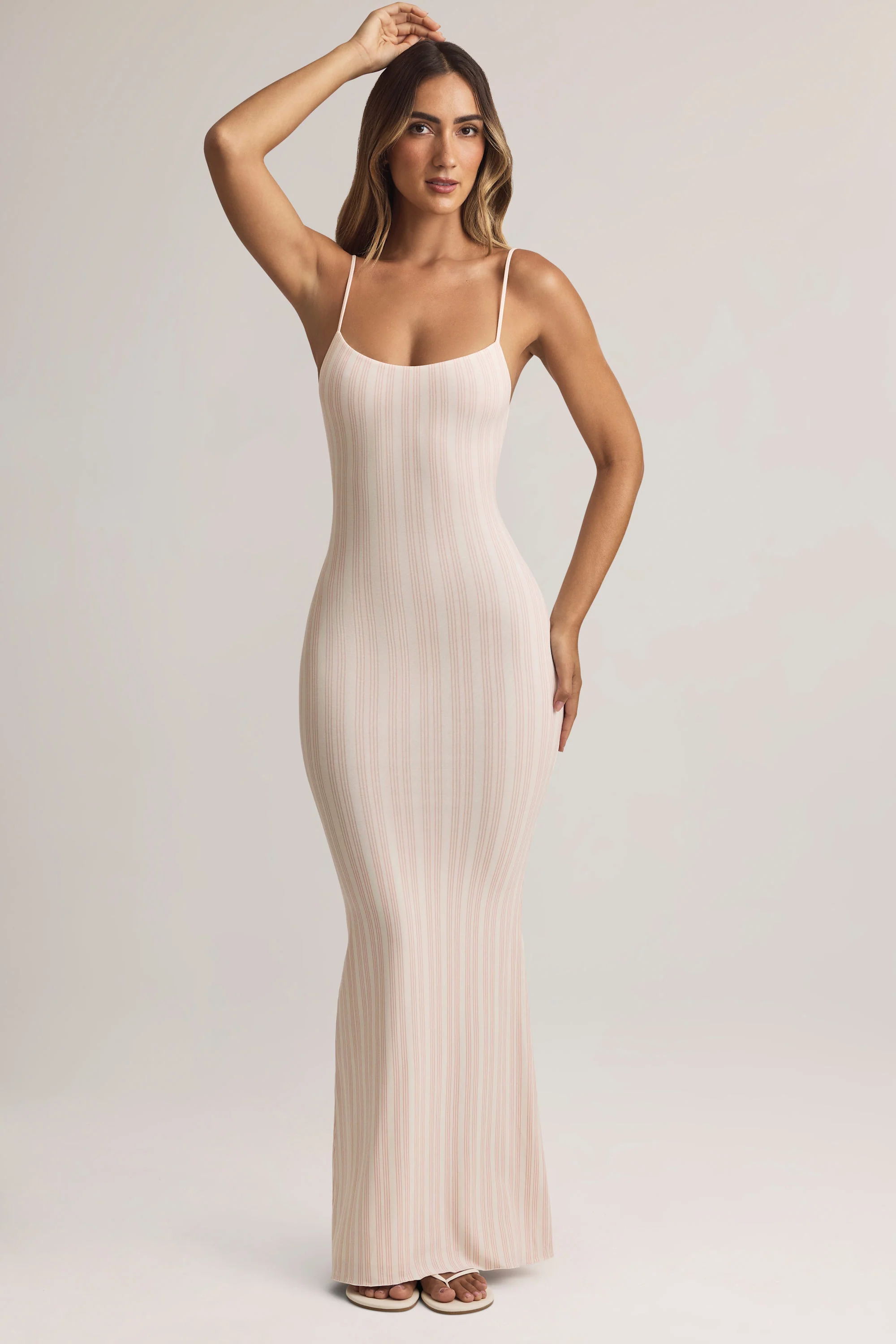 Modal Scoop-Neck Strappy Maxi Dress in Stripe Print - Image 6