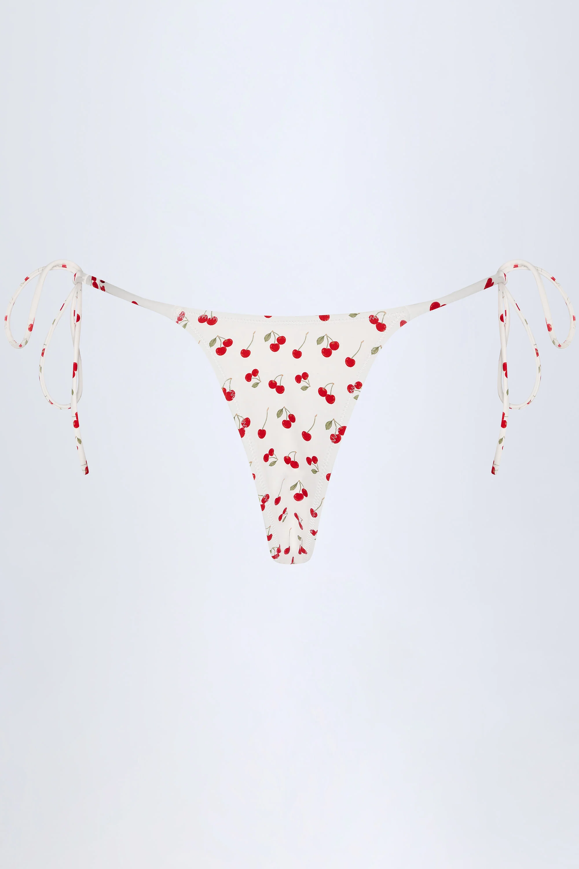 Side-Tie Cheeky Bikini Bottoms in Cherry Print - Image 5