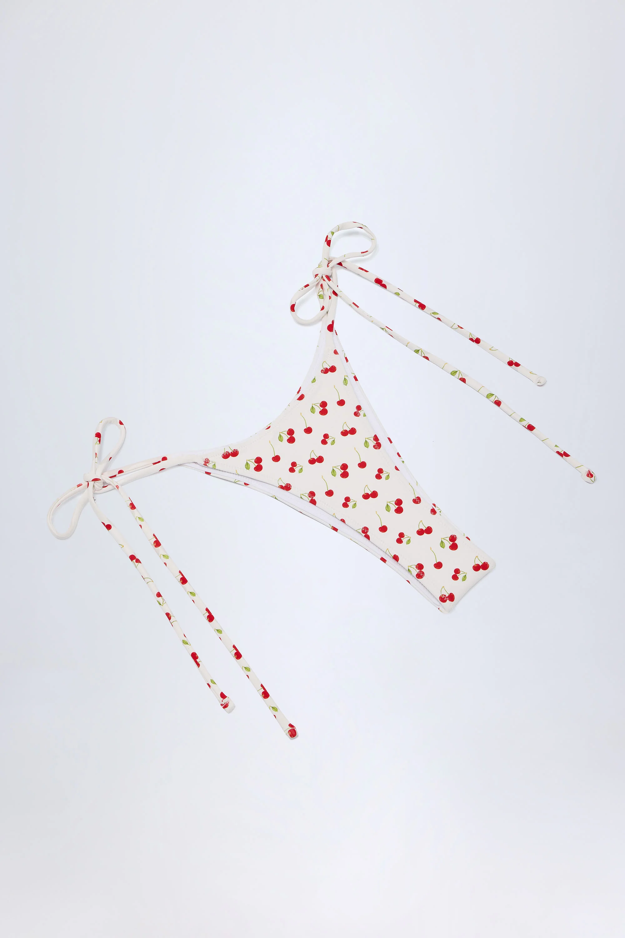 Side-Tie Cheeky Bikini Bottoms in Cherry Print - Image 6