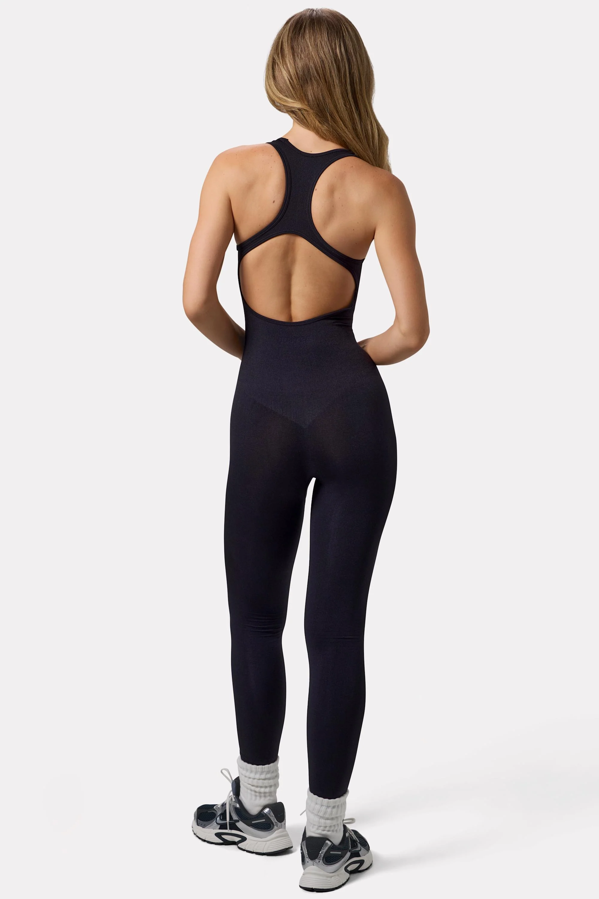 Open Back Define Luxe Unitard in Black - Image 2
