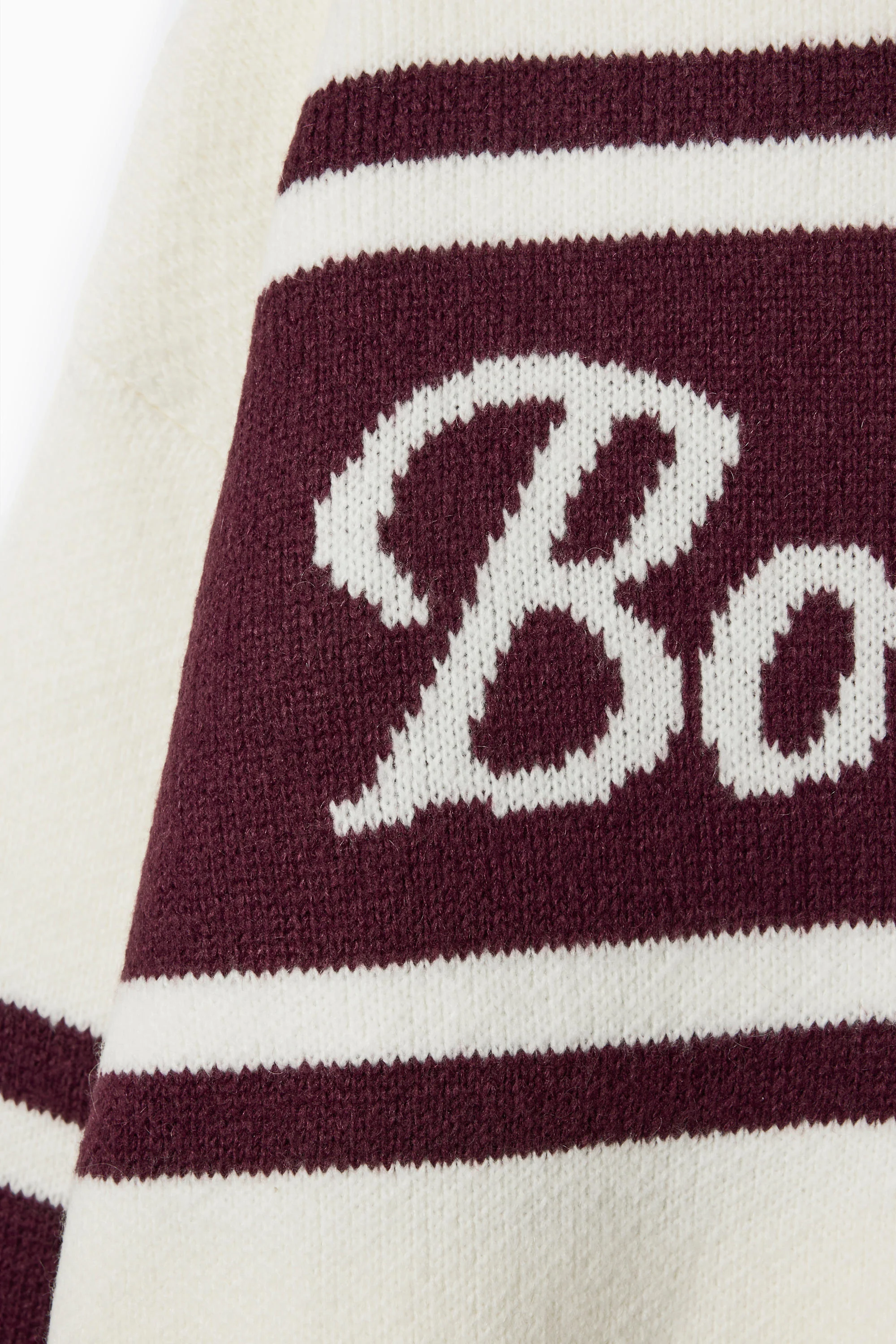 Knit Turtleneck Oversized Jumper in Burgundy - Image 4