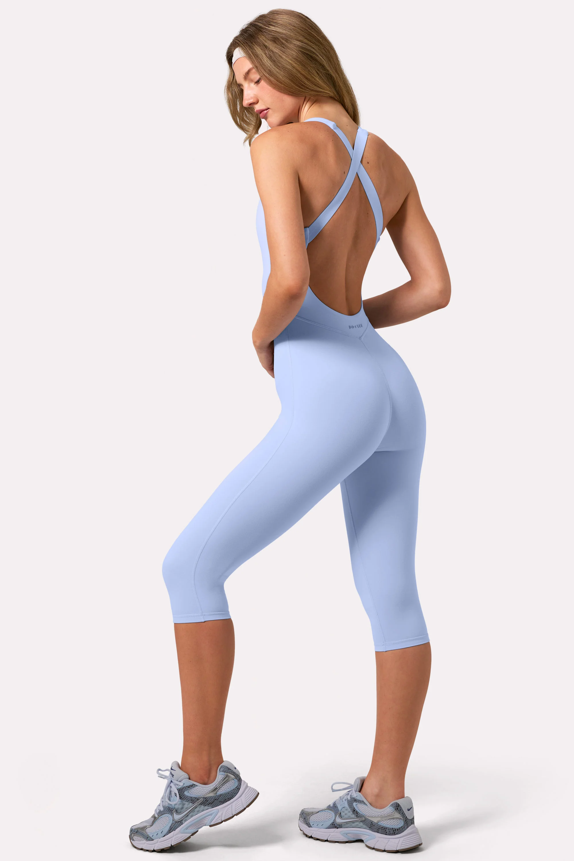 Soft Active Capri Jumpsuit in Sky