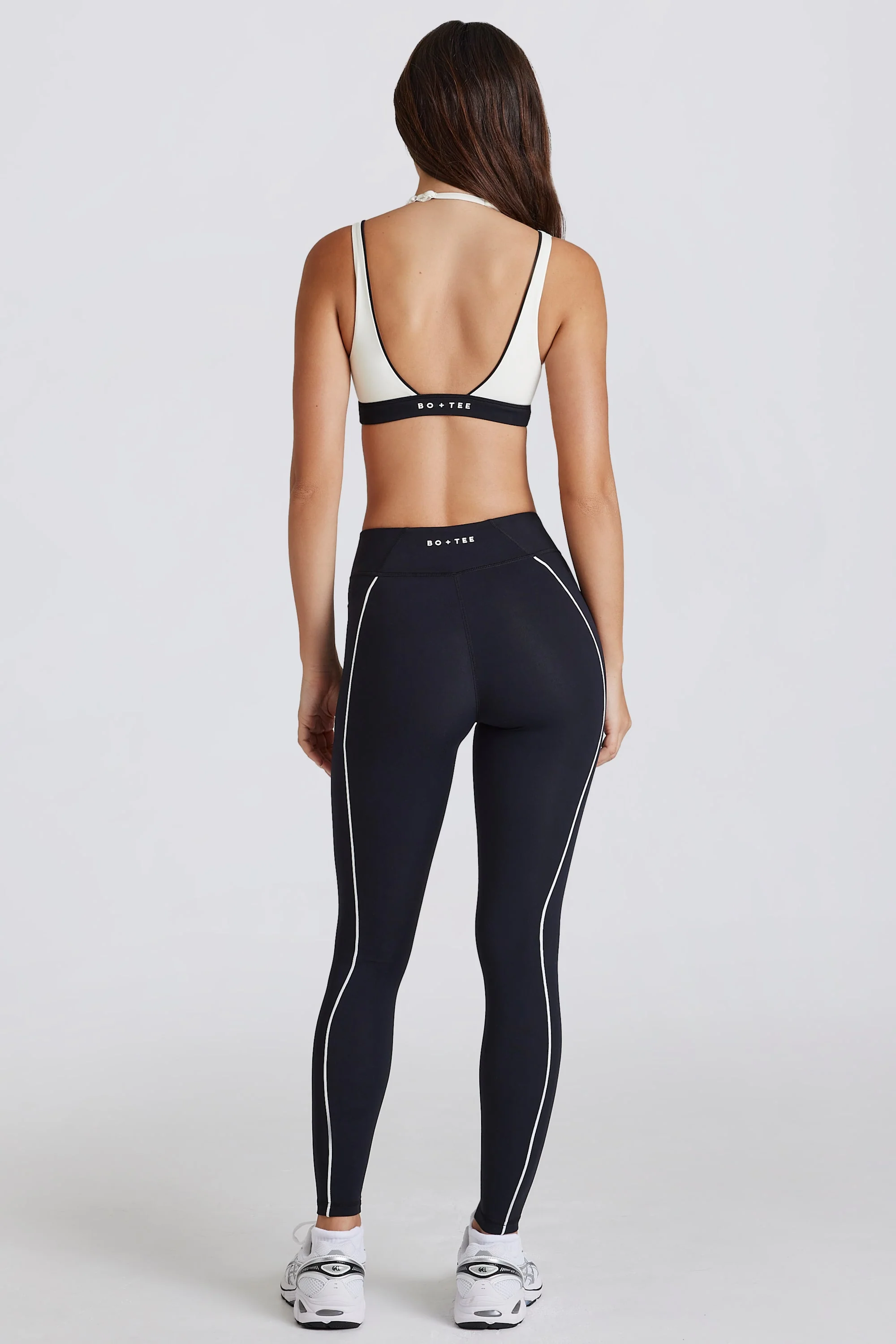 Soft Active Contrast Leggings in Black - Image 3