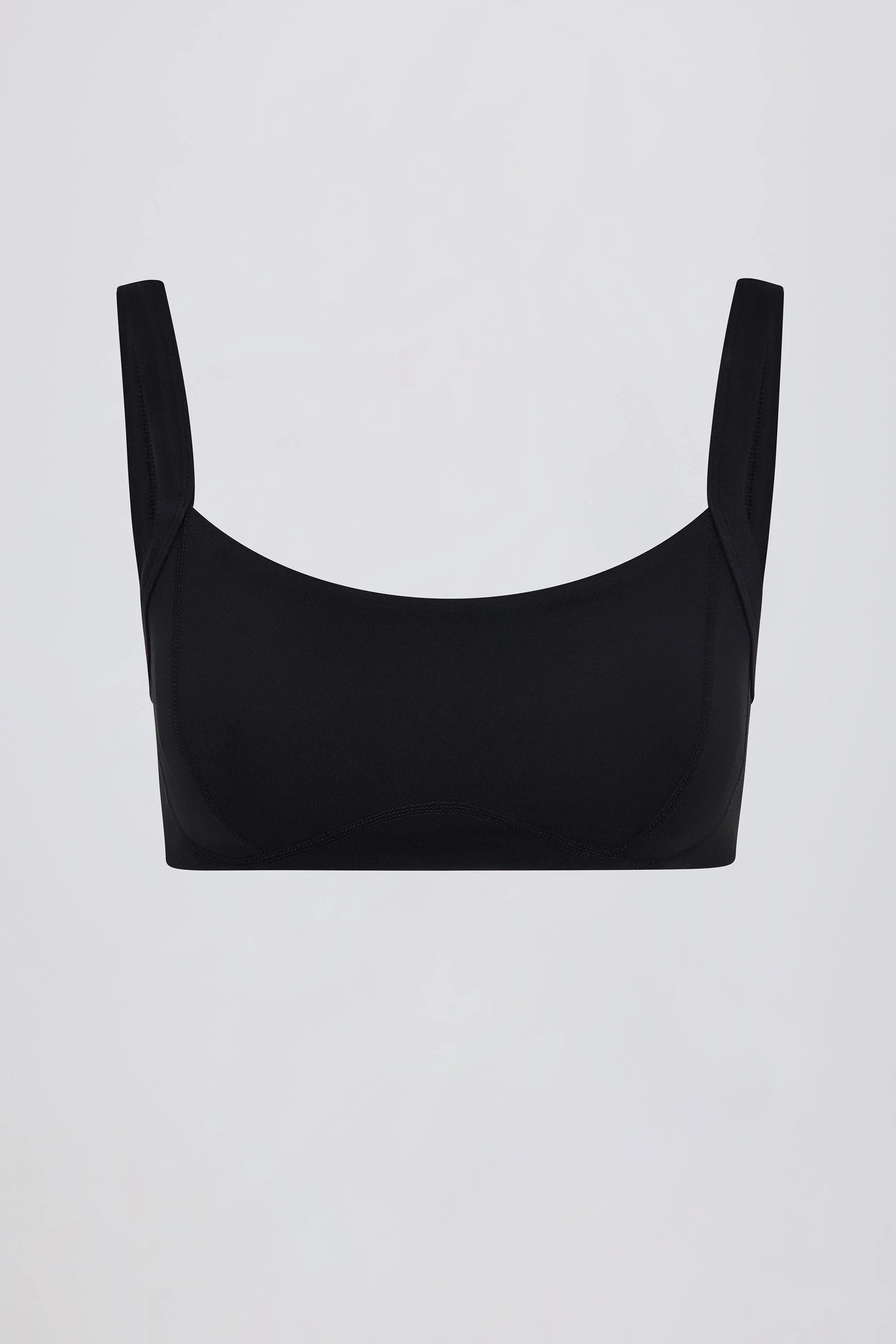 Soft Active Seam-Detail Sports Bra in Black - Image 2