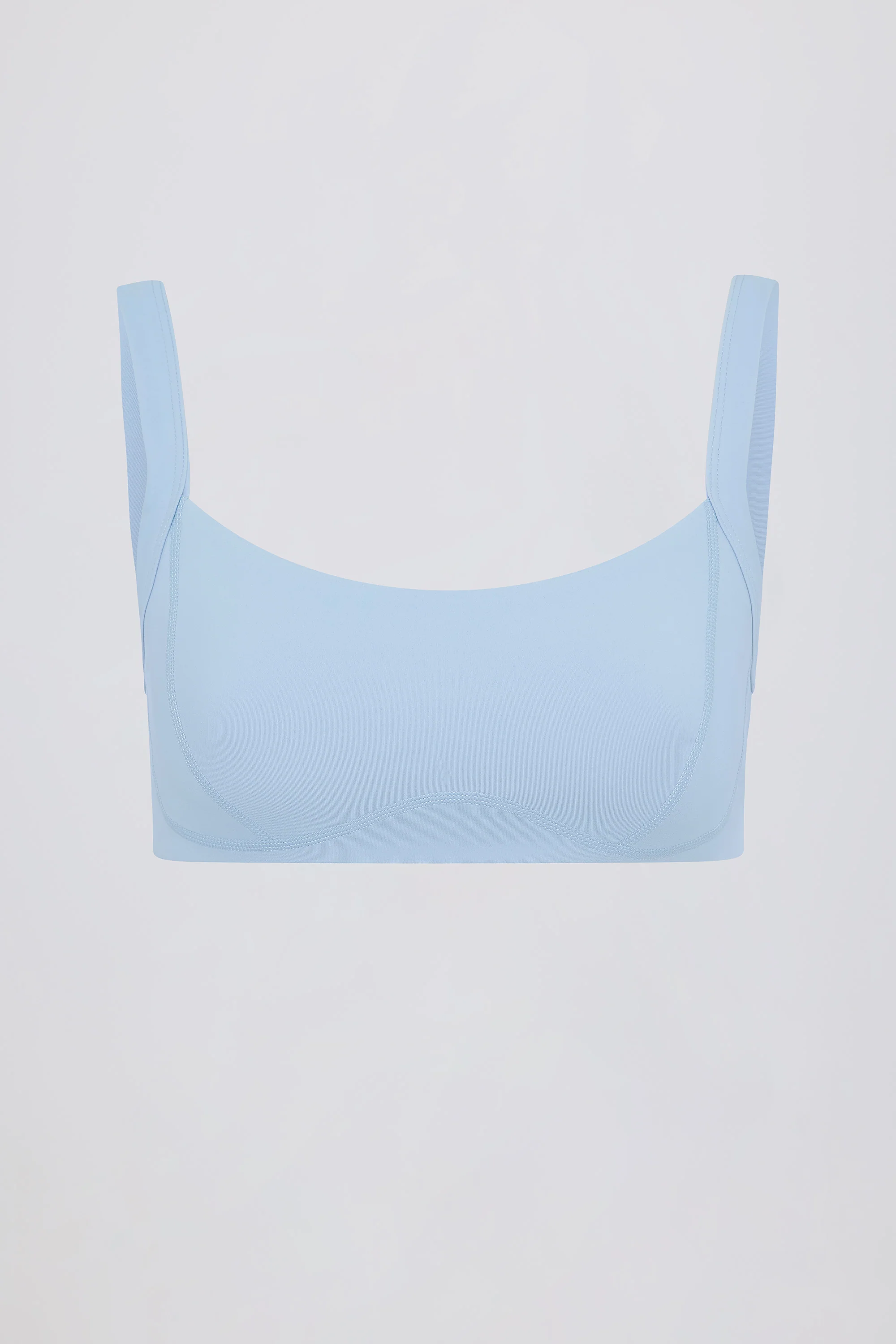 Soft Active Seam-Detail Sports Bra in Sky - Image 2
