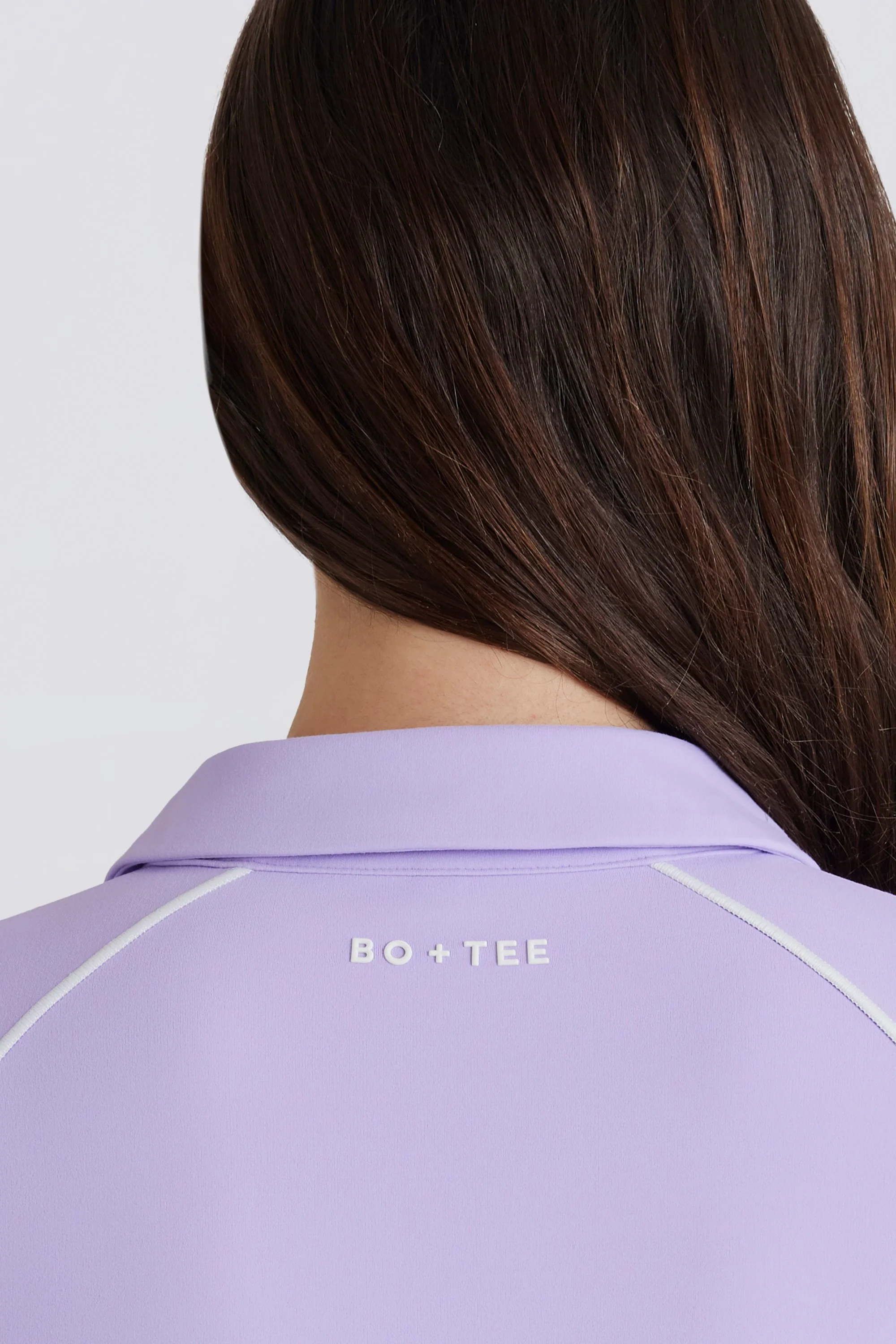 Soft Active Contrast Zip-Up Jacket in Lilac - Image 5