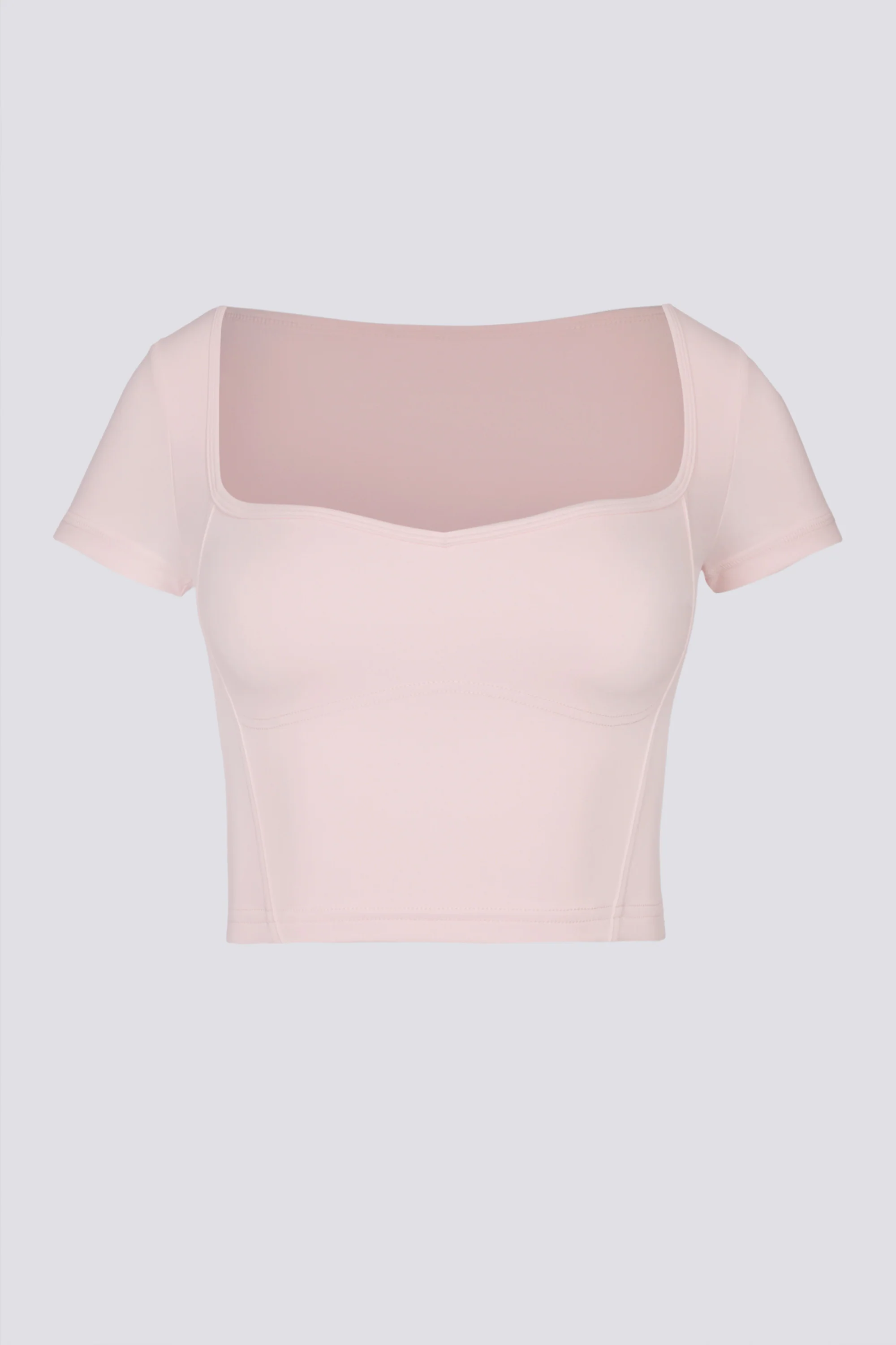 Soft Active Sweetheart-Neck Crop Top in Ballet Pink - Image 2