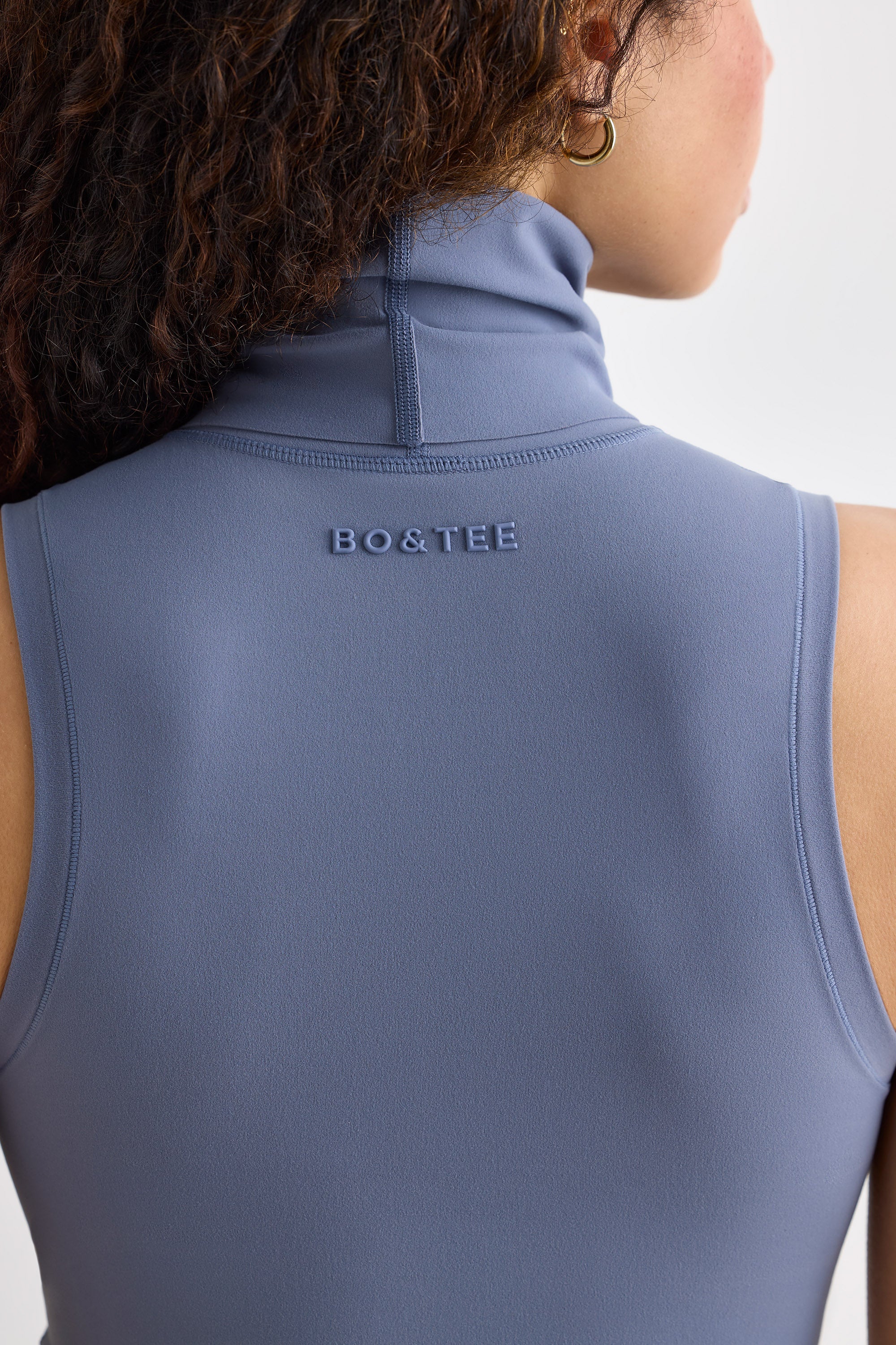Soft Active Turtleneck Tank Top in Slate Grey - Image 4