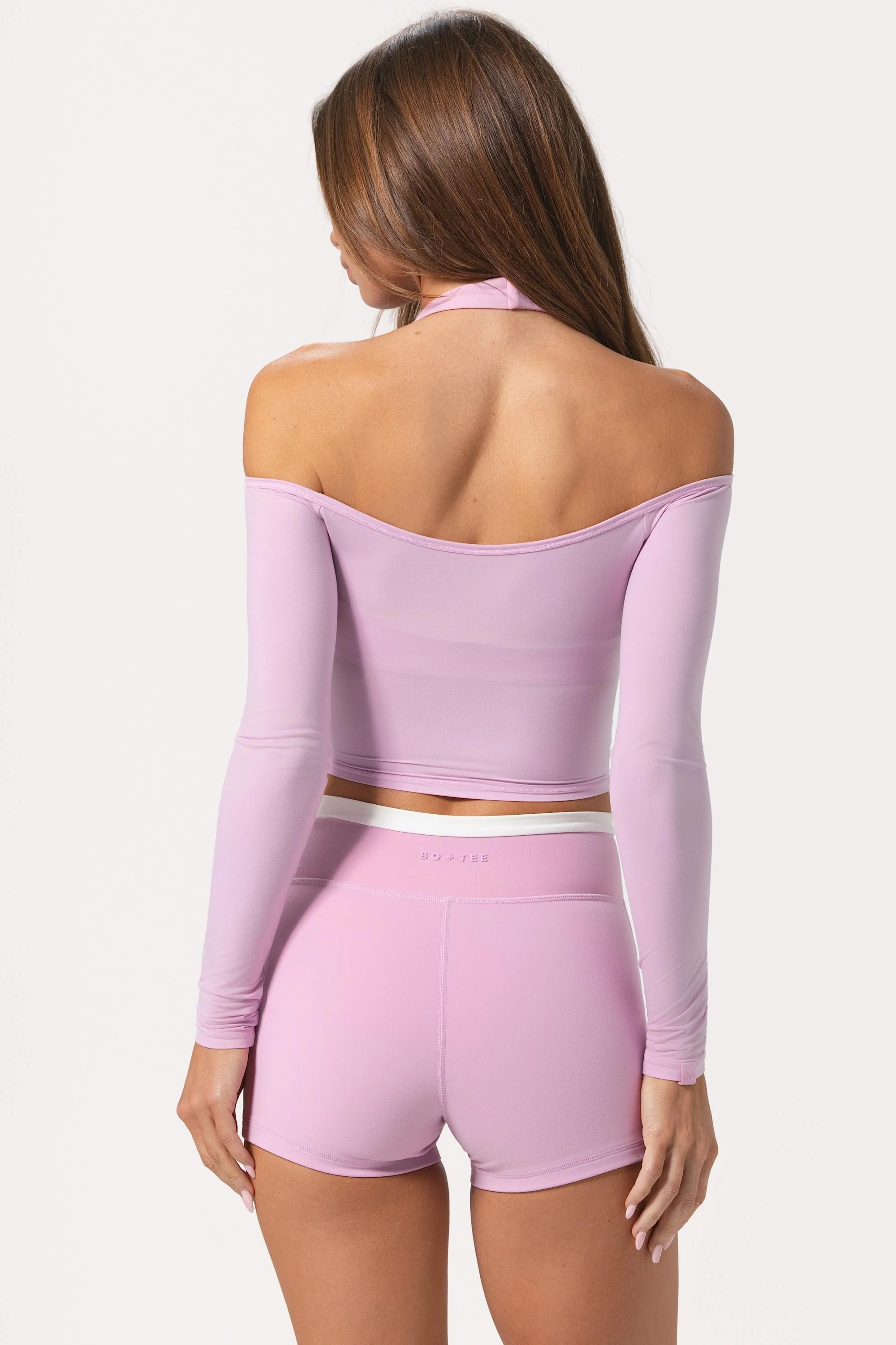Soft Jersey Off-Shoulder Top in Sweet Pink - Image 2