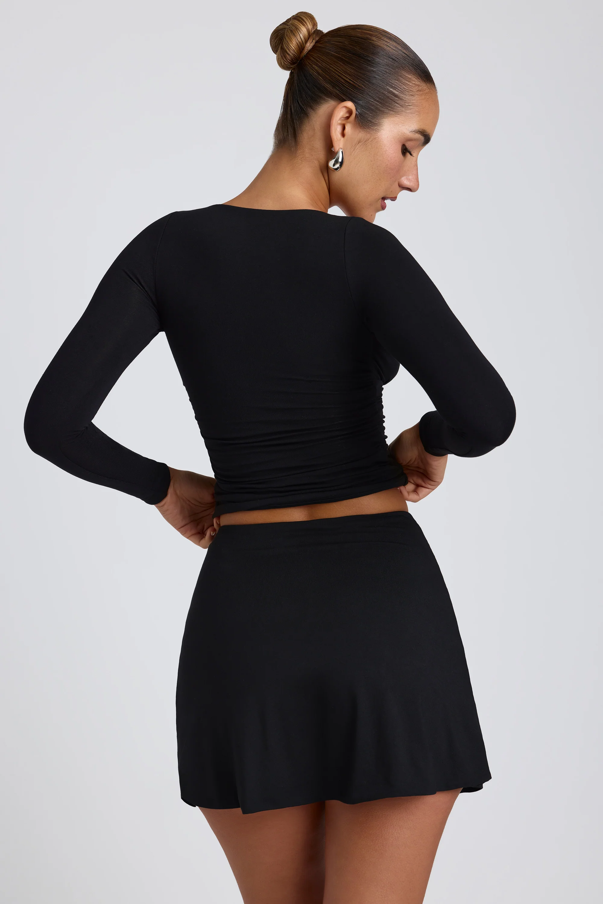 Modal A-Line Mini Skort in Black - Image 2