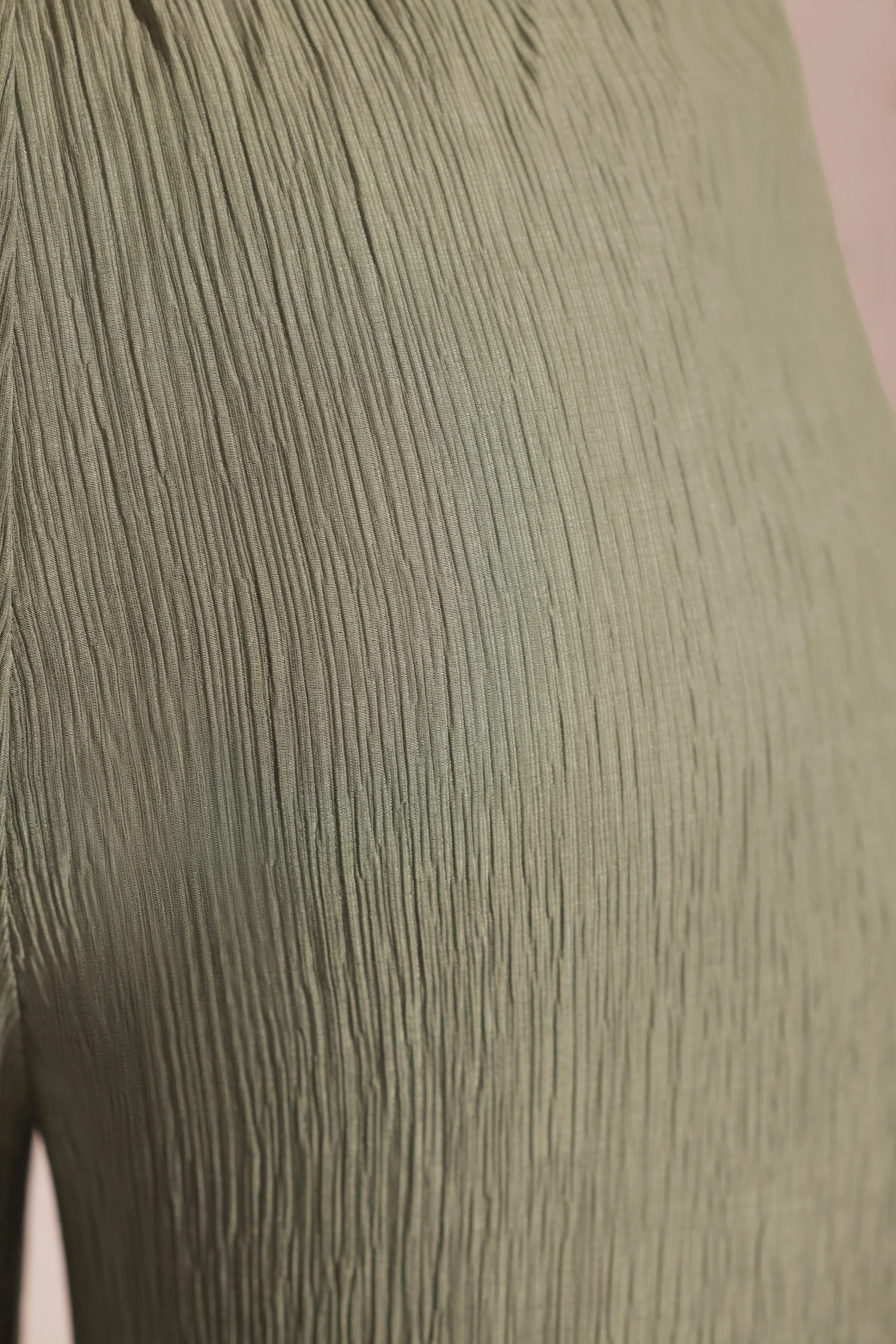 Crinkle Textured Beach Trousers in Light Green - Image 4