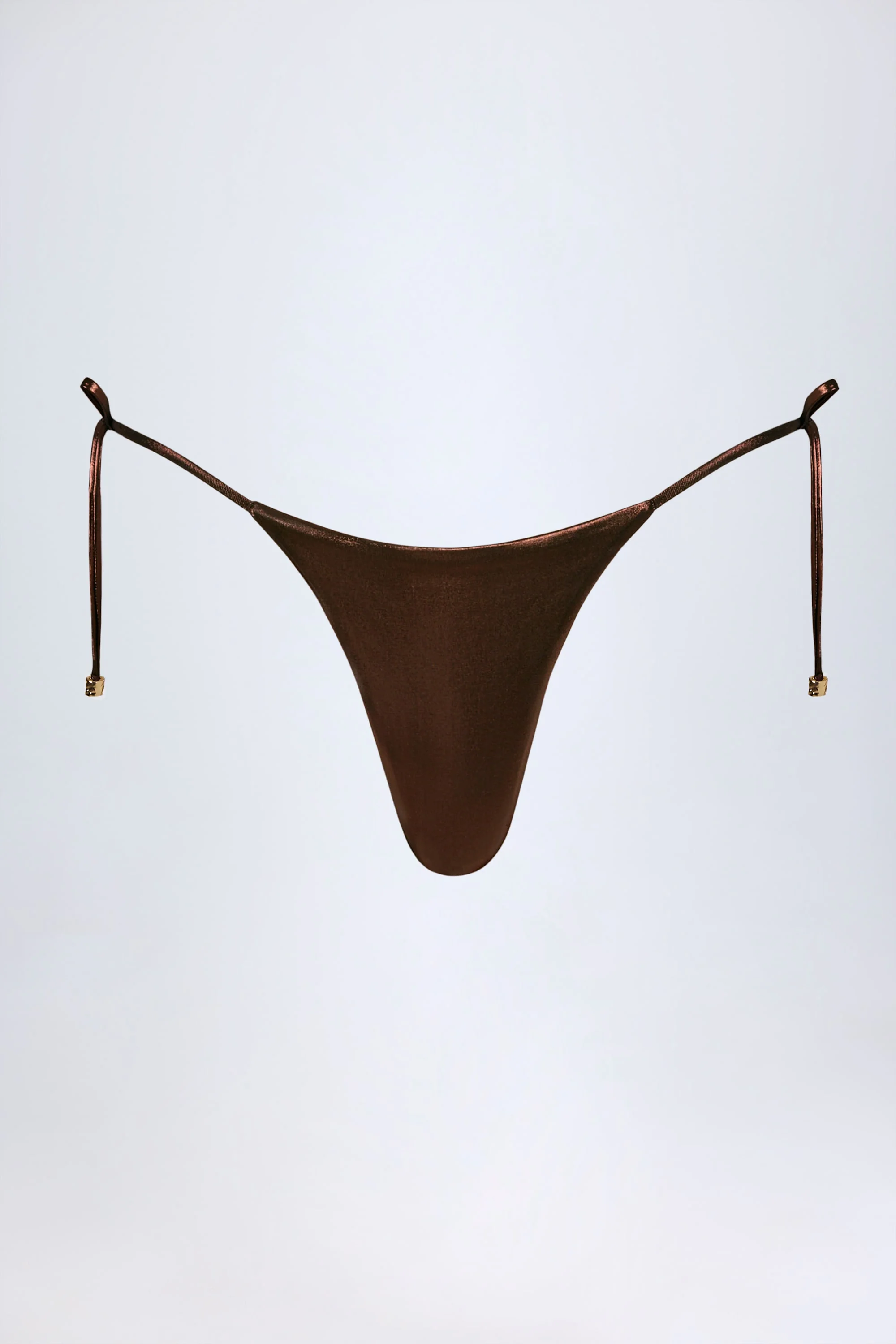 Thong Bikini Bottoms in Bronze Gold - Image 5