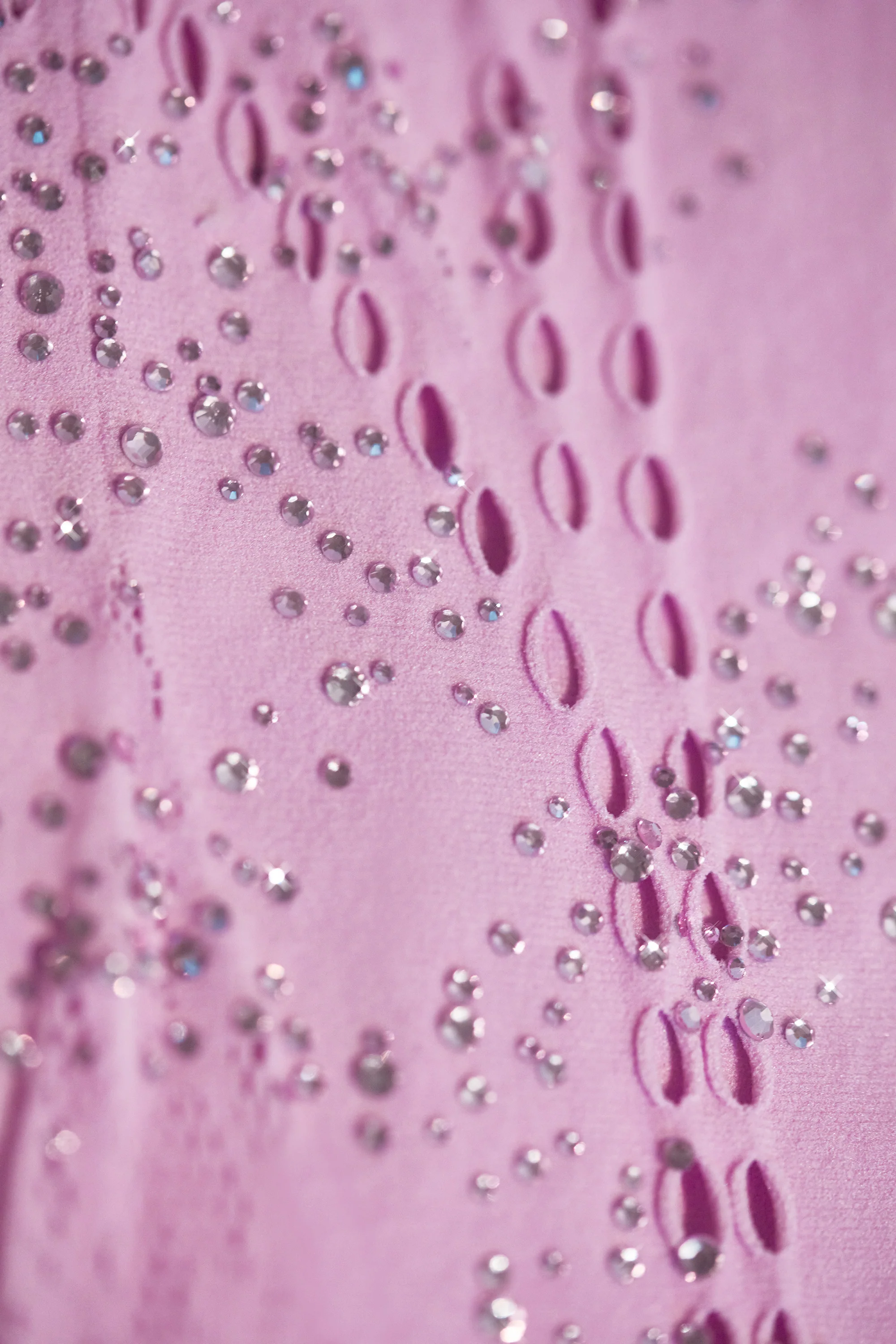 Embellished Halterneck Mini Dress in Violet Pink - Image 11