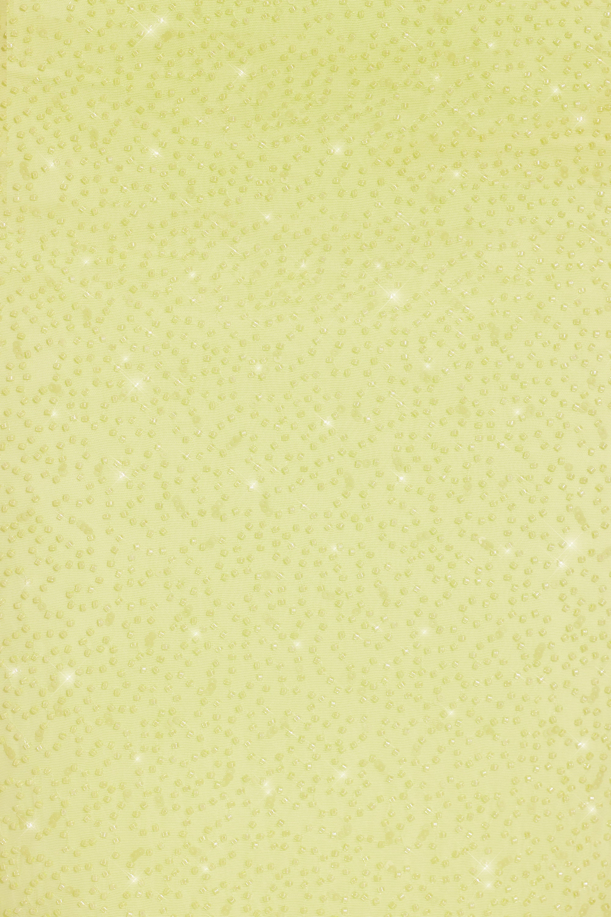 Embellished Side Split Maxi Skirt in Lime Green - Image 4