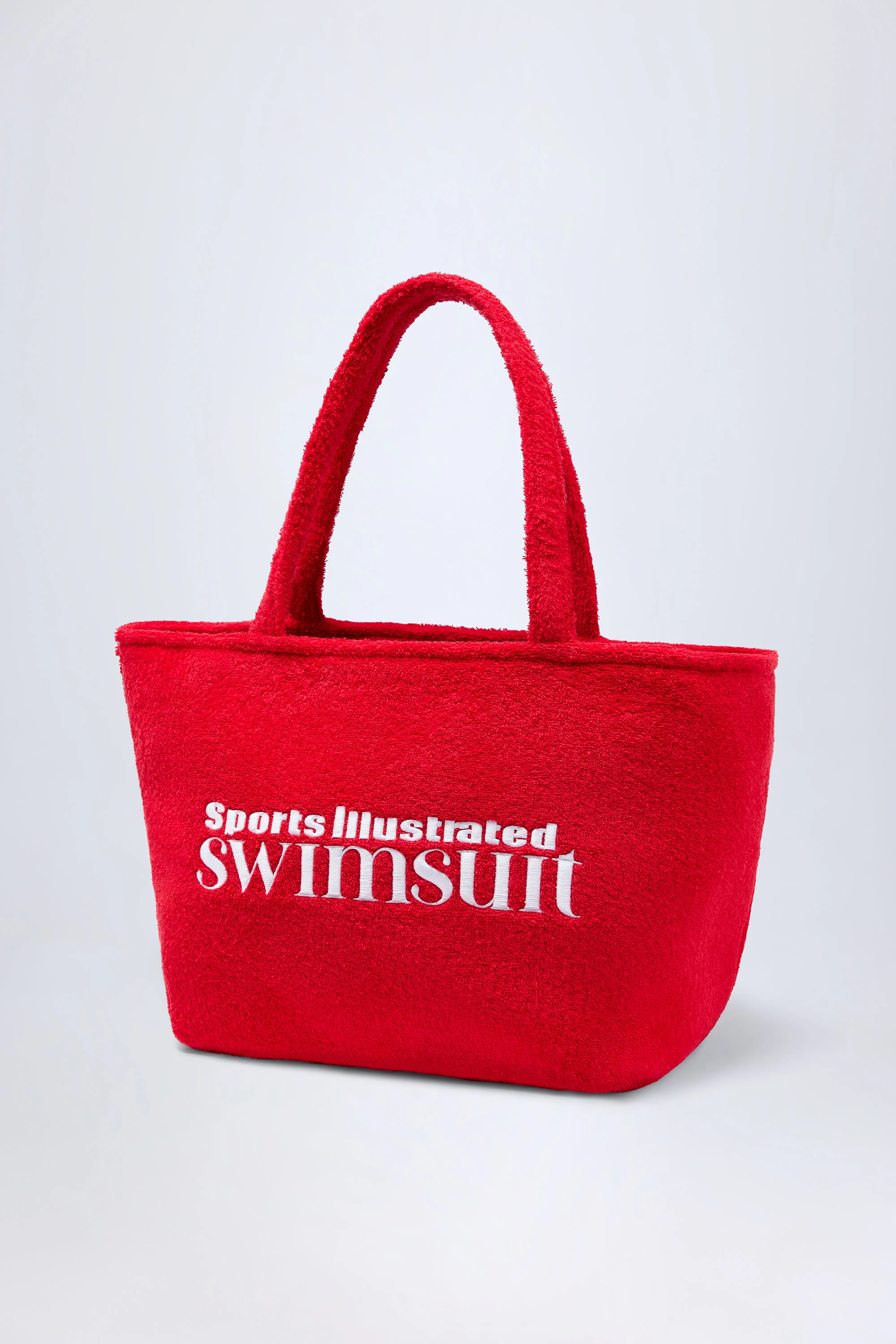 Towelling Tote Bag in Fiery Red - Image 2