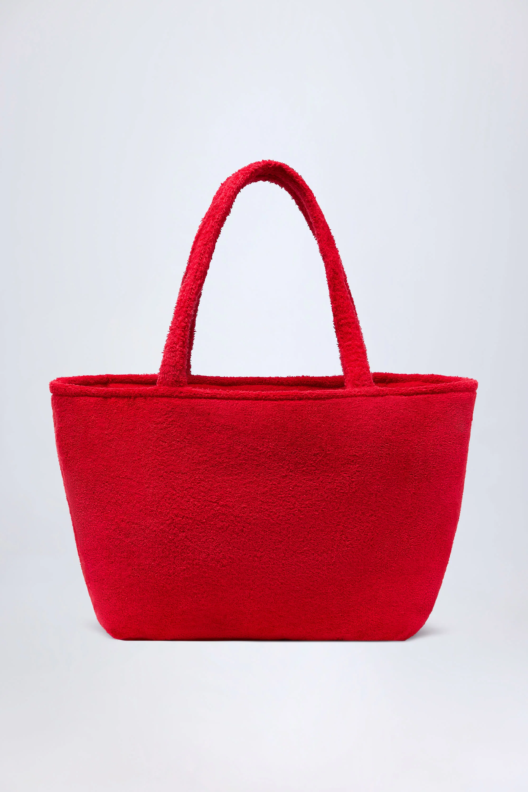 Towelling Tote Bag in Fiery Red - Image 3