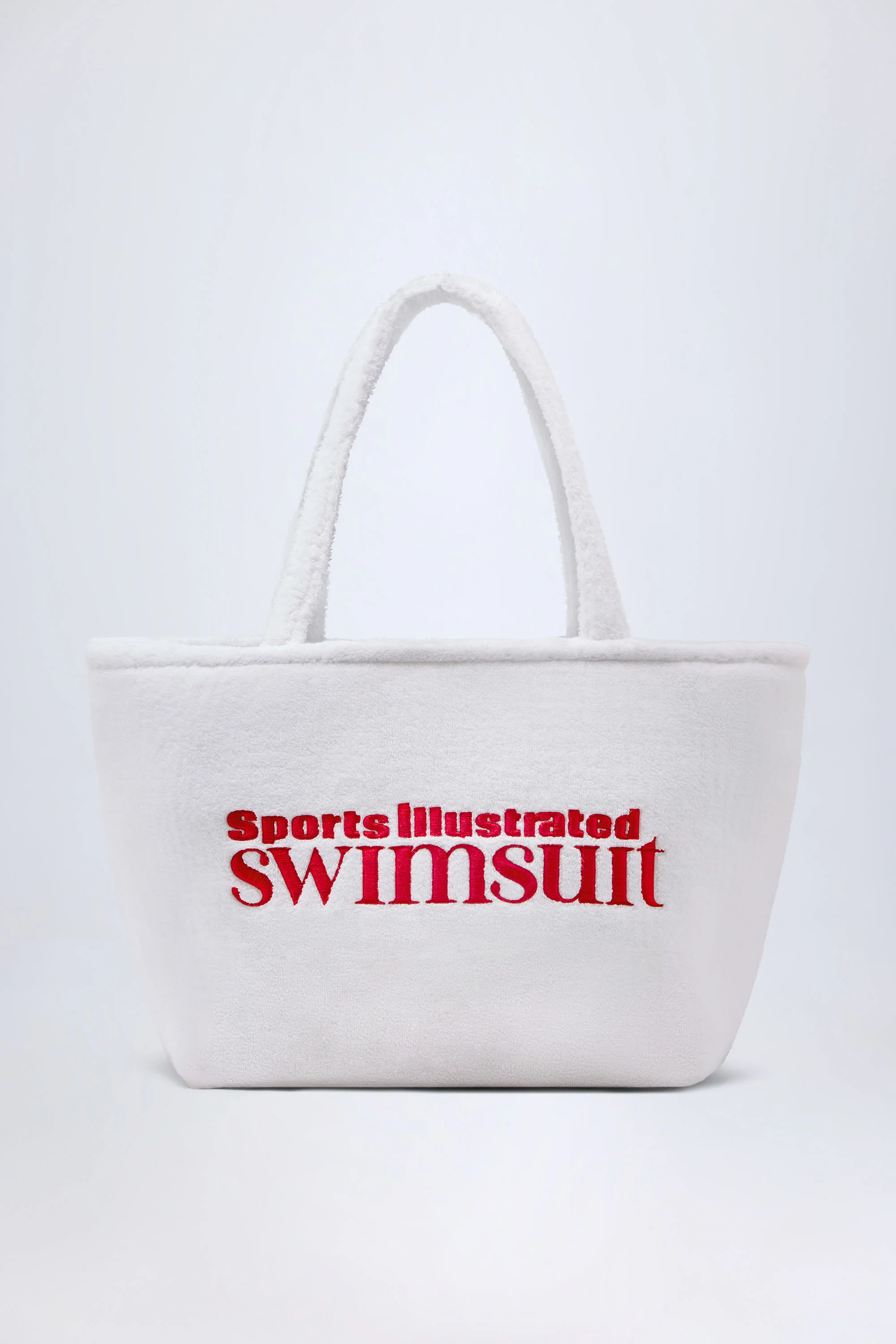 Towelling Tote Bag in White - Image 2
