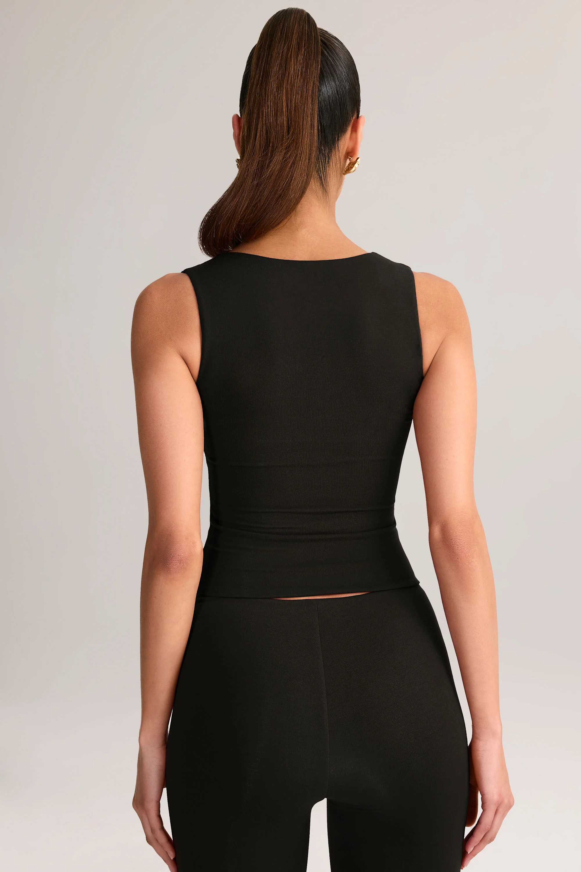 Modal Square-Neck Top in Black - Image 2