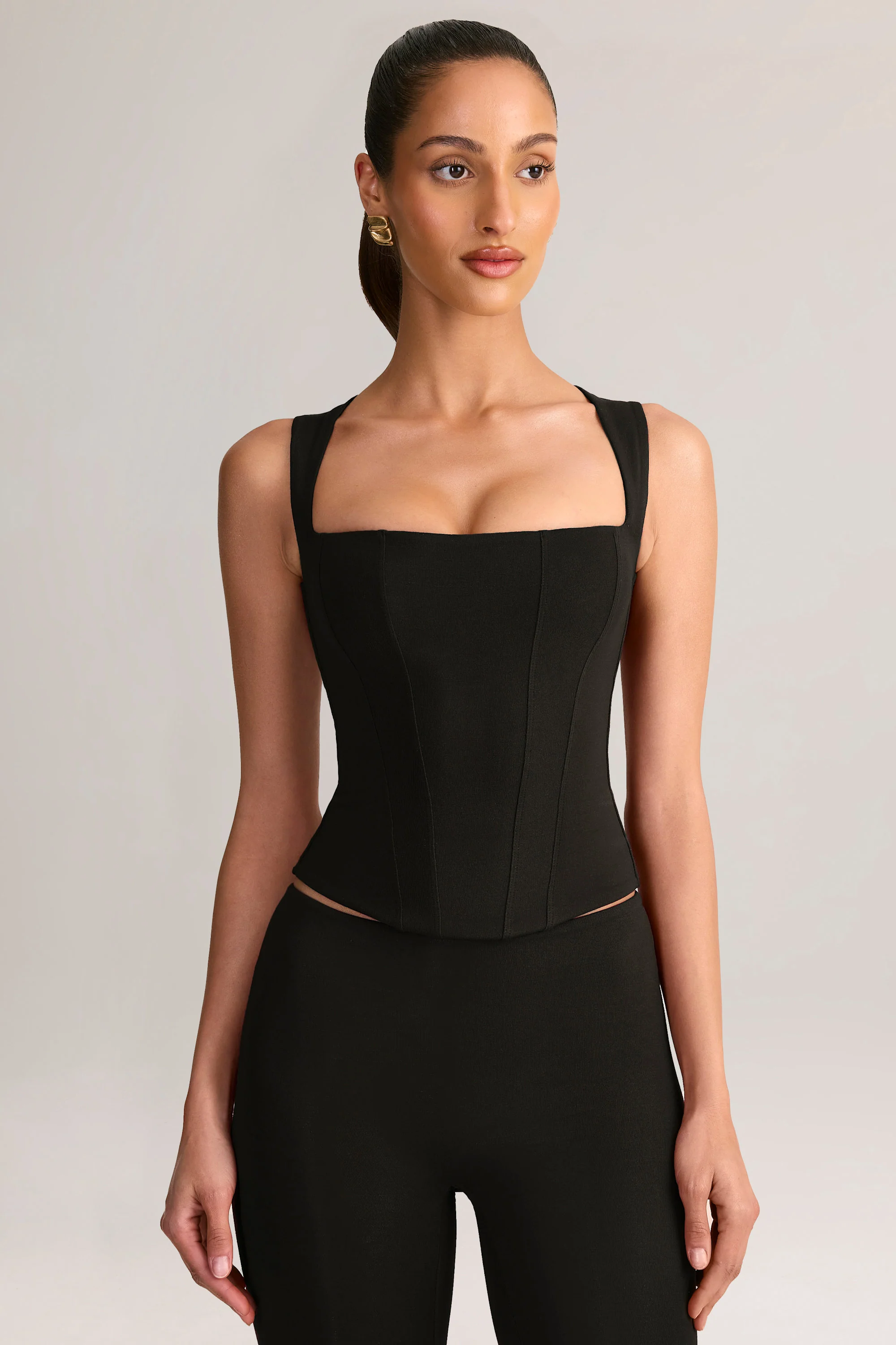 Modal Square-Neck Top in Black - Image 5