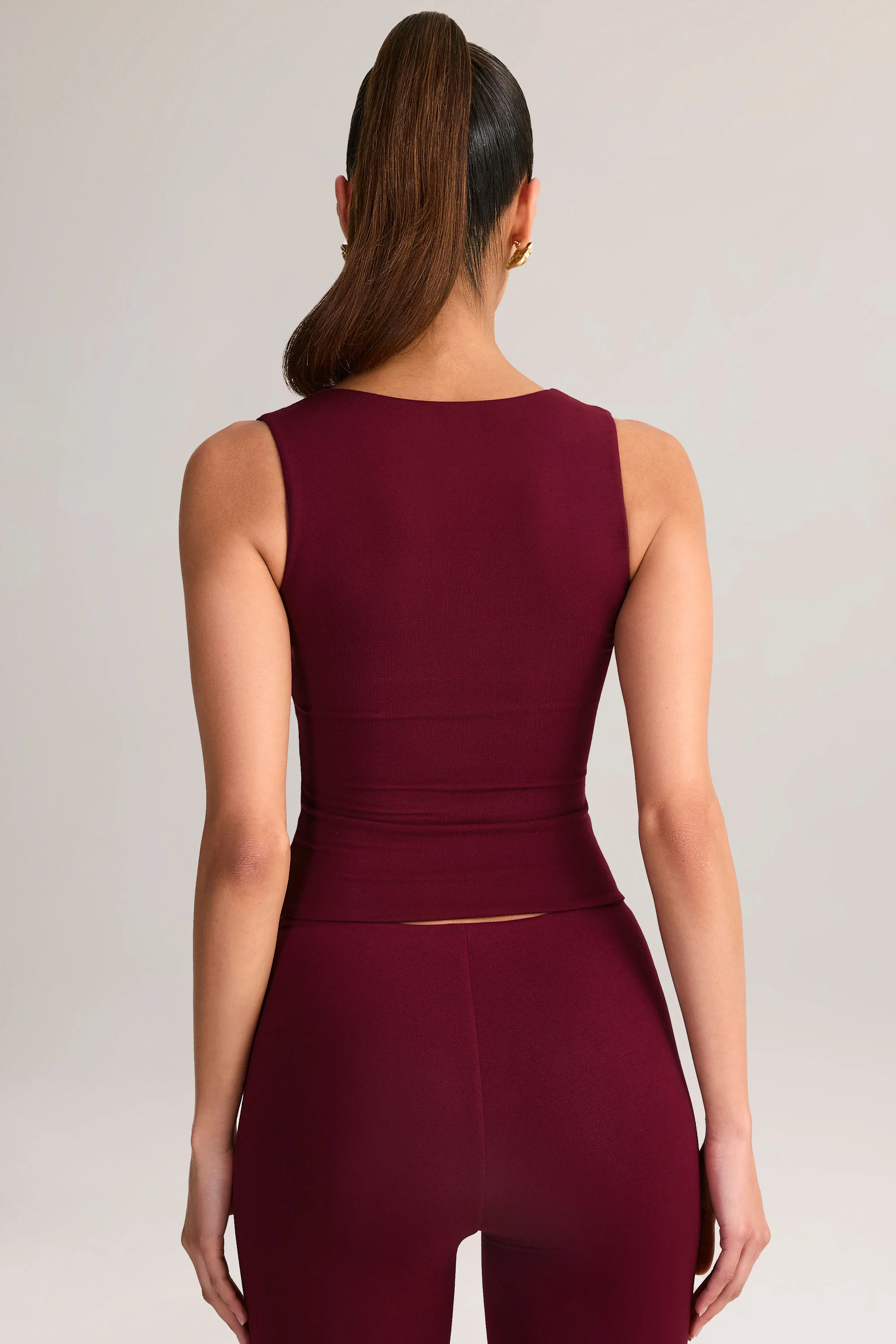 Modal Square-Neck Top in Wine - Image 2