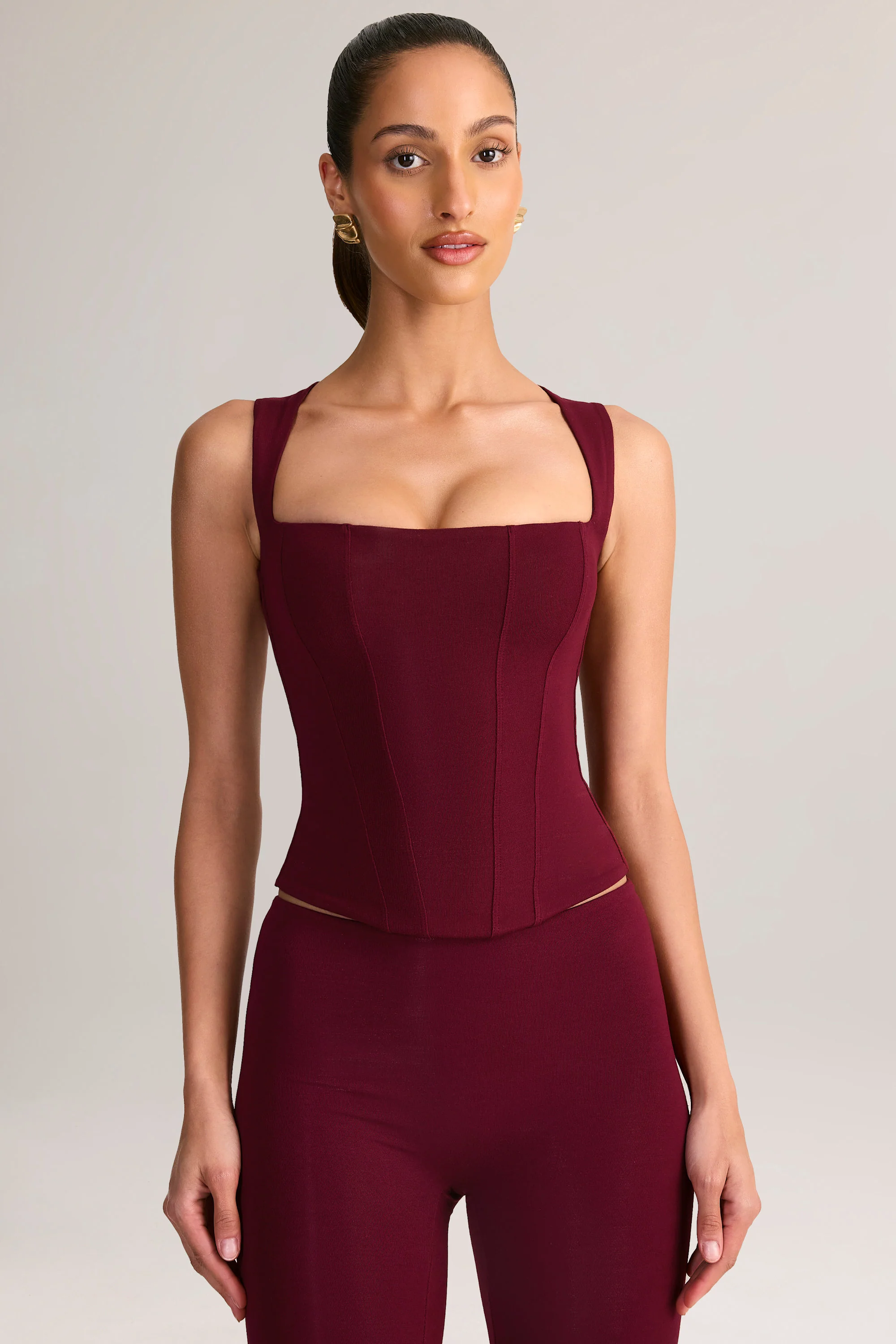 Modal Square-Neck Top in Wine - Image 5