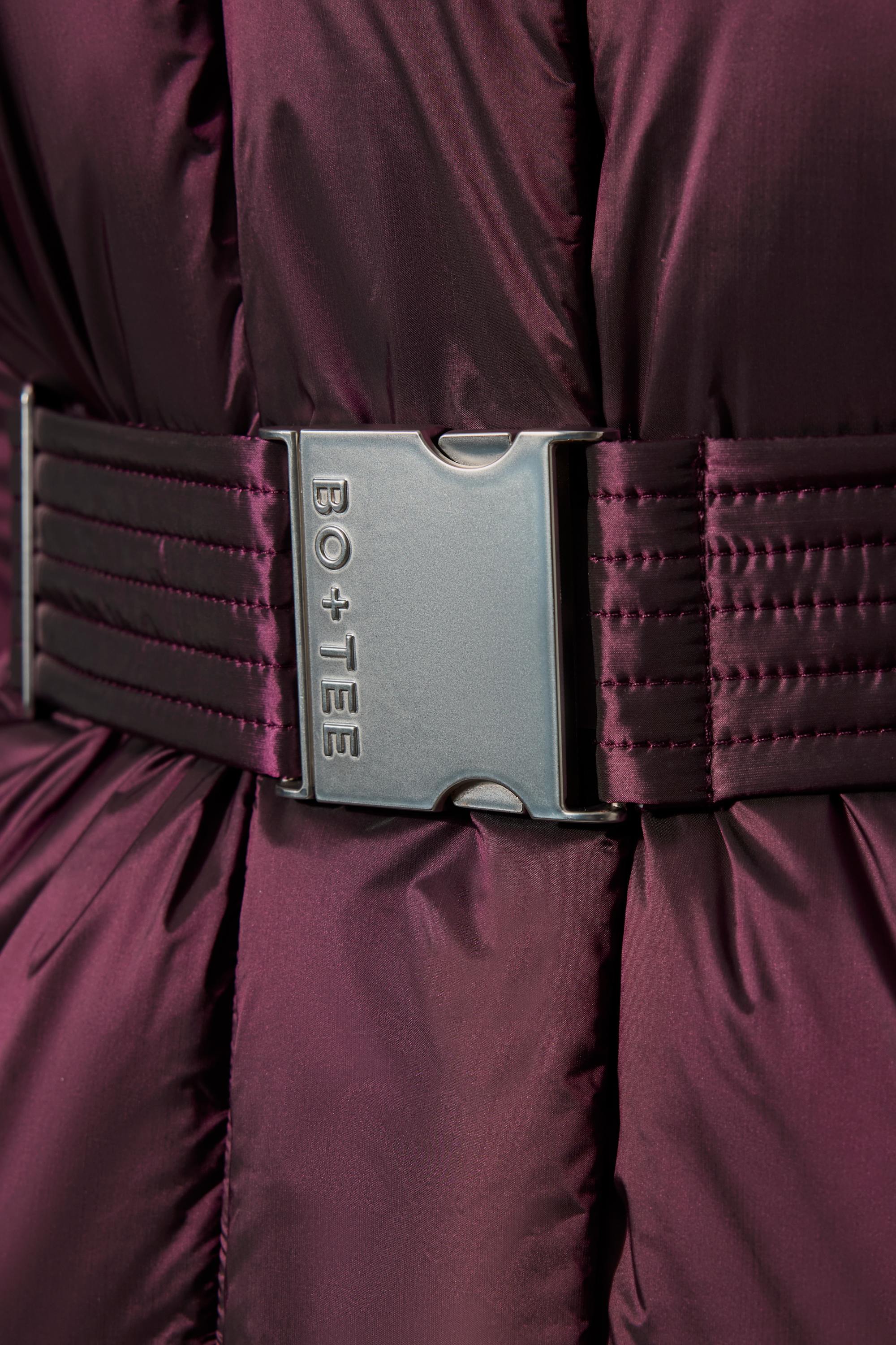 Waterproof Belted Oversized Ski Jacket in Burgundy - Image 5