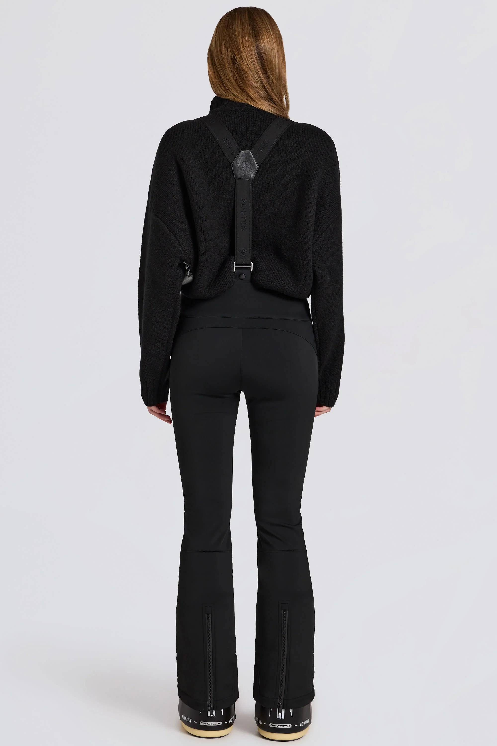 Waterproof High-Rise Salopettes with Suspenders in Black - Image 2