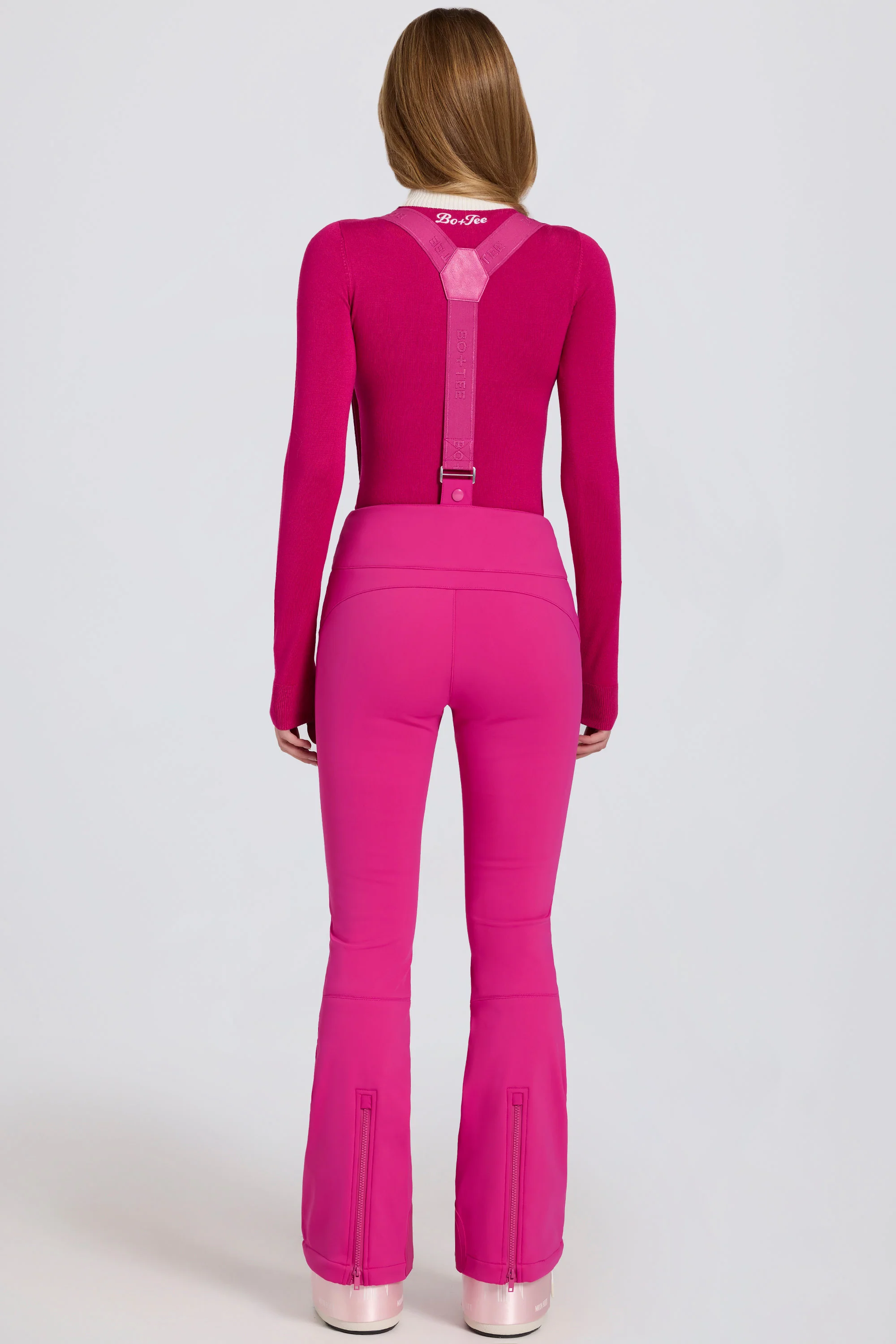 Waterproof High-Rise Salopettes with Suspenders in Magenta Pink - Image 6