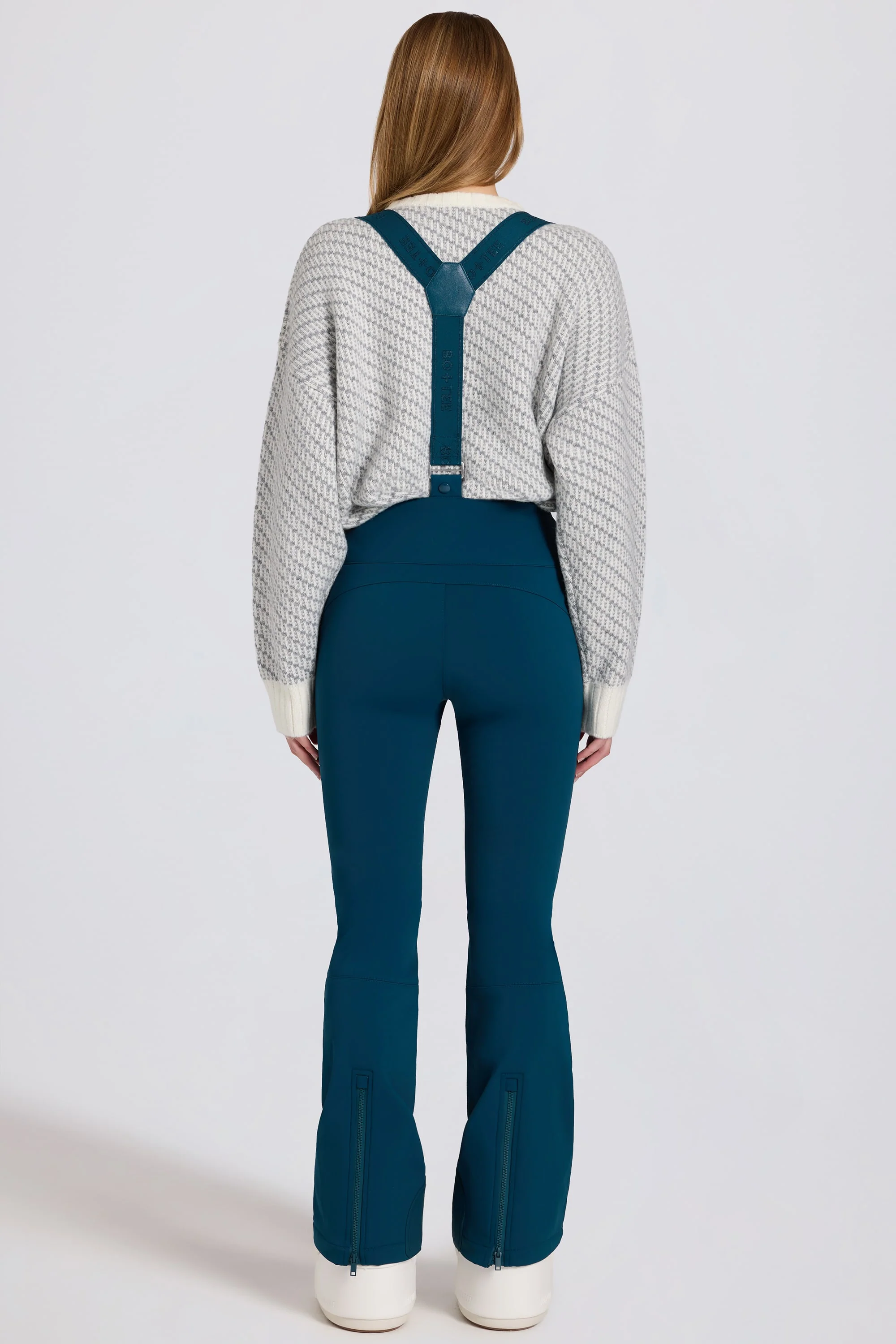Waterproof High-Rise Salopettes with Suspenders in Teal - Image 4