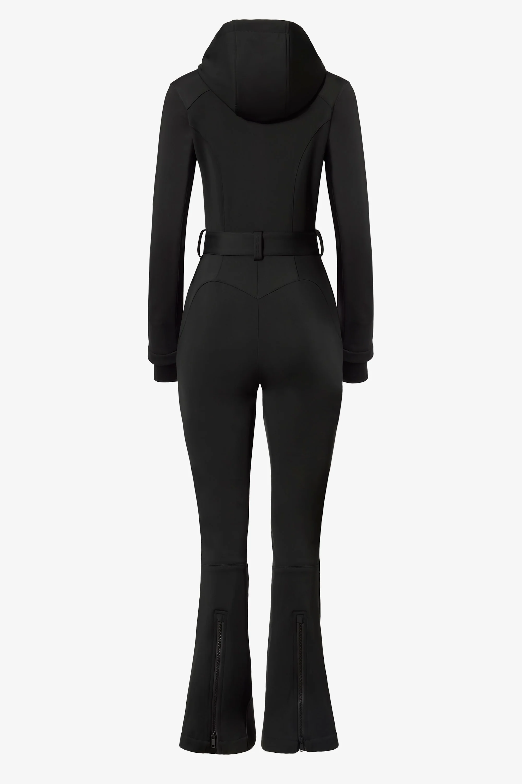 Waterproof Hooded Fitted Ski Suit in Black - Image 4