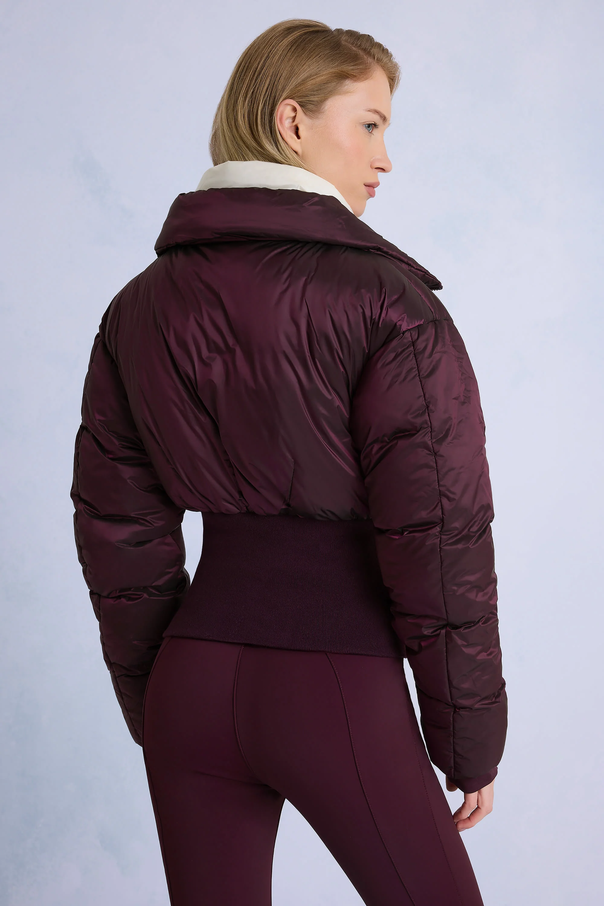 Waterproof Layered Ski Jacket in Burgundy - Image 2