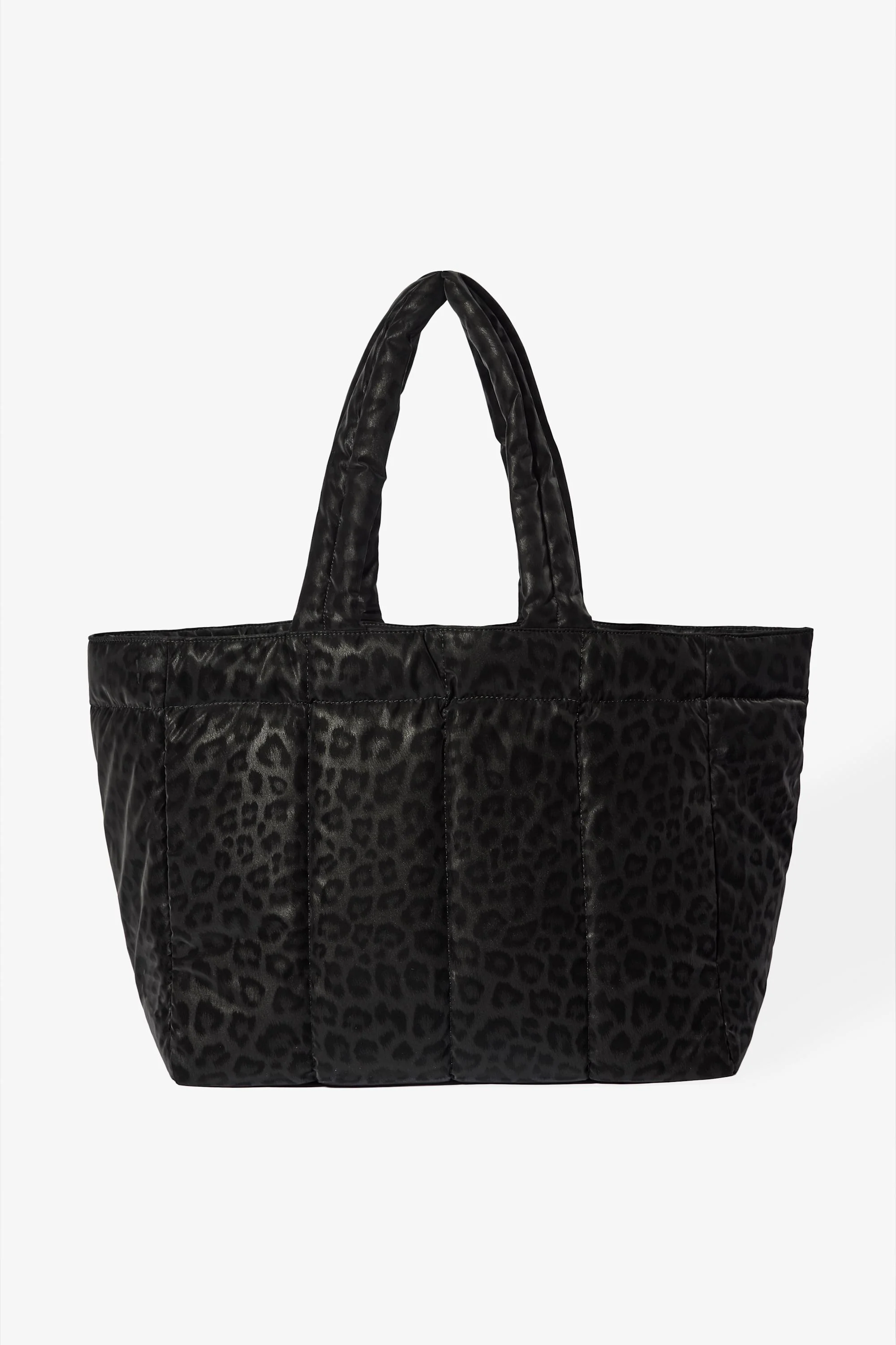 Waterproof Puffer Tote Bag in Black - Image 3