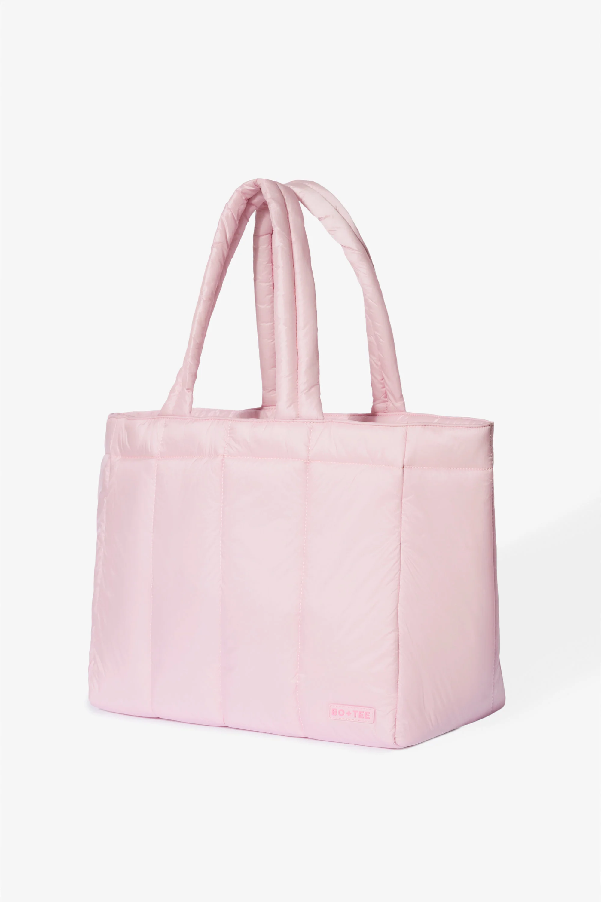 Waterproof Puffer Tote Bag in Powder Pink - Image 3