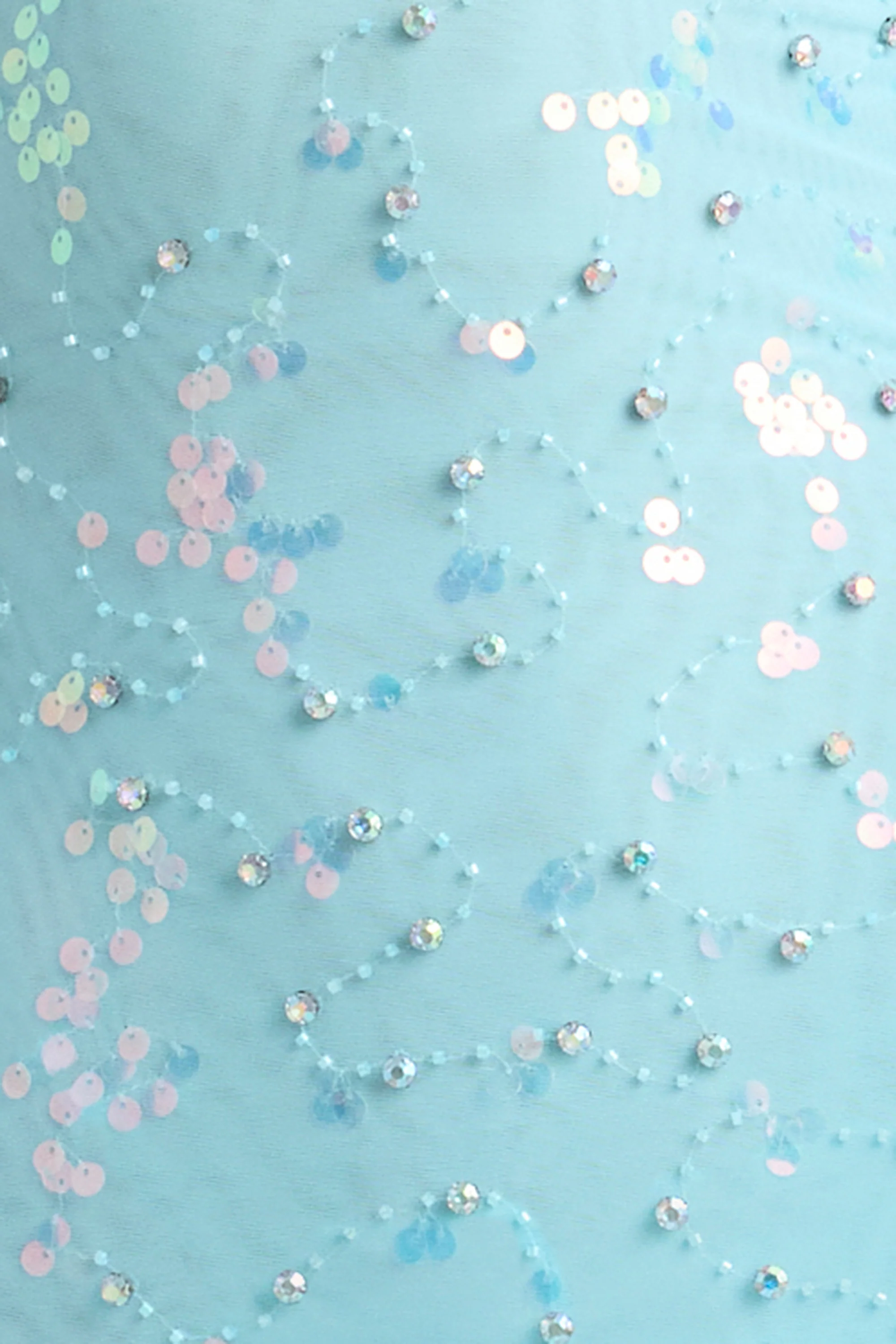 Embellished Lace-Up Mini Dress in Ice Blue - Image 6