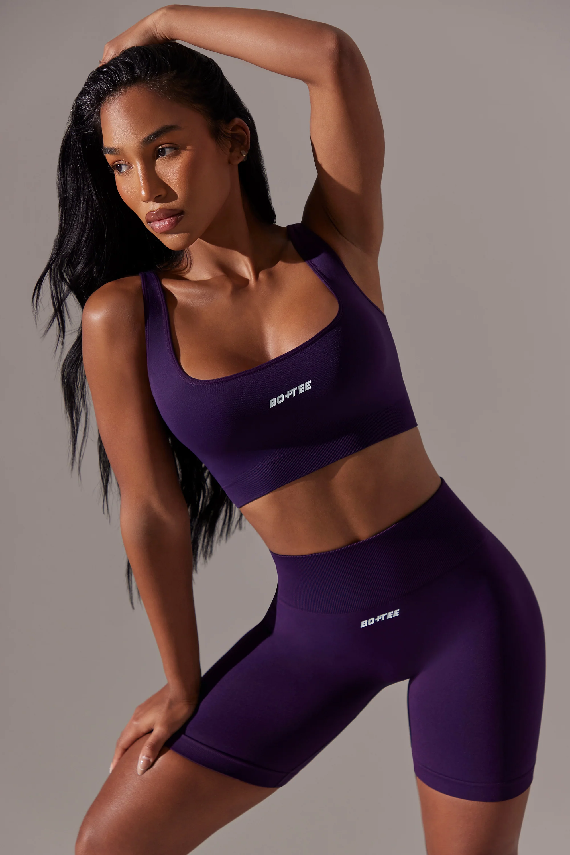 High Waist Super Sculpt Biker Shorts in Purple - Image 4