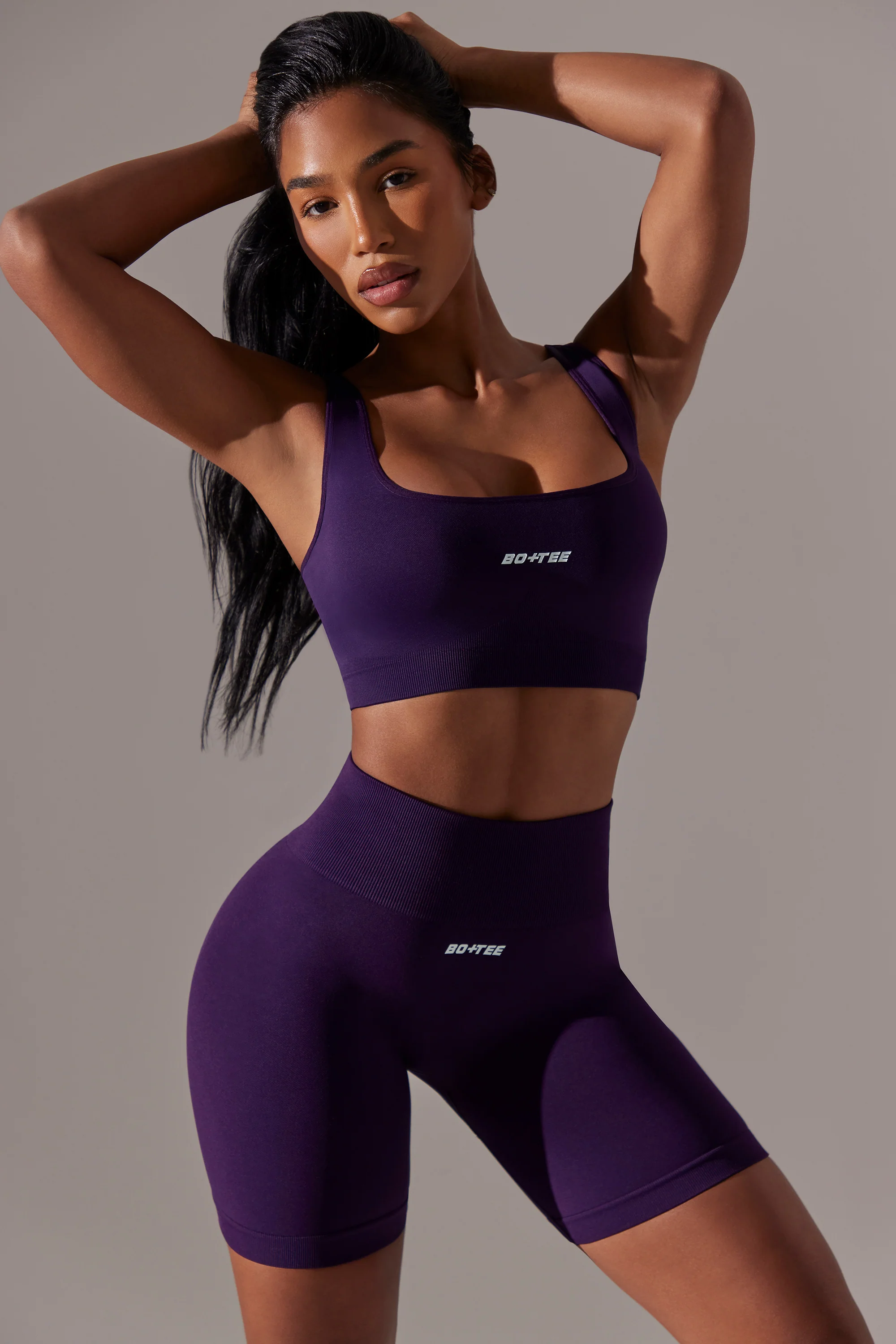 High Waist Super Sculpt Biker Shorts in Purple - Image 5